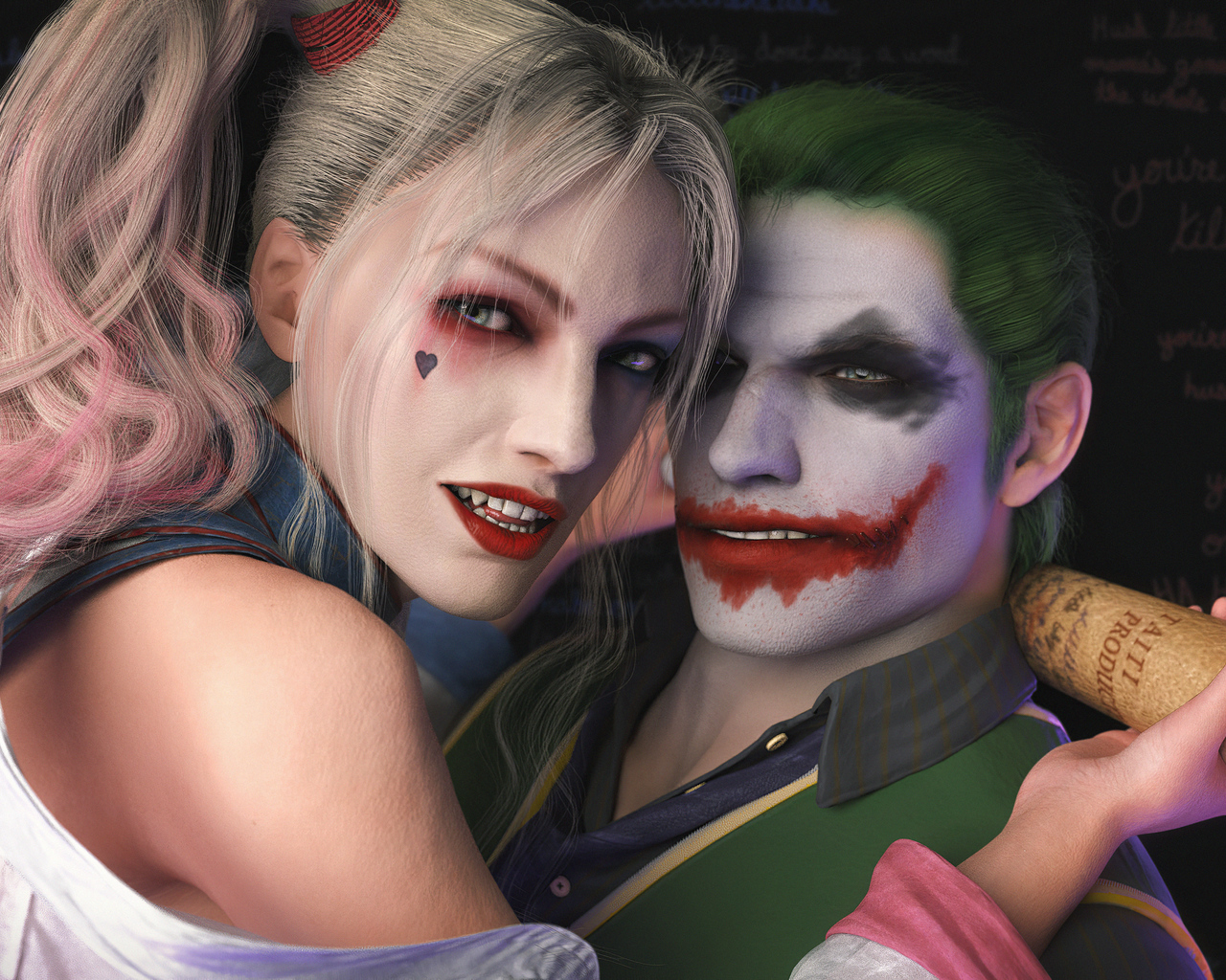 Joker And Harley - 1280x1024 Wallpaper 