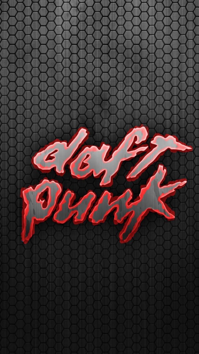 Daft Punk Logo Red Iphone Wallpaper - Daft Punk Logo Metallic - HD Wallpaper 