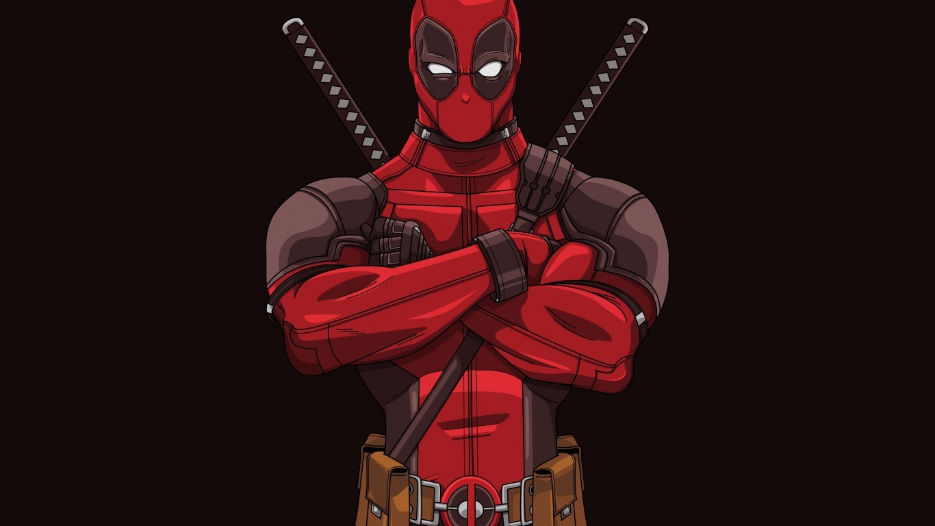 Deadpool, Artwork - Deadpool With Black Background - HD Wallpaper 