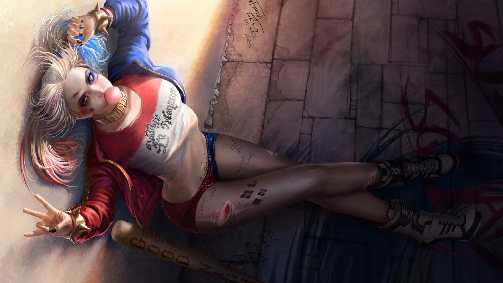 Harley Quinn Art Wallpaper Hd - HD Wallpaper 