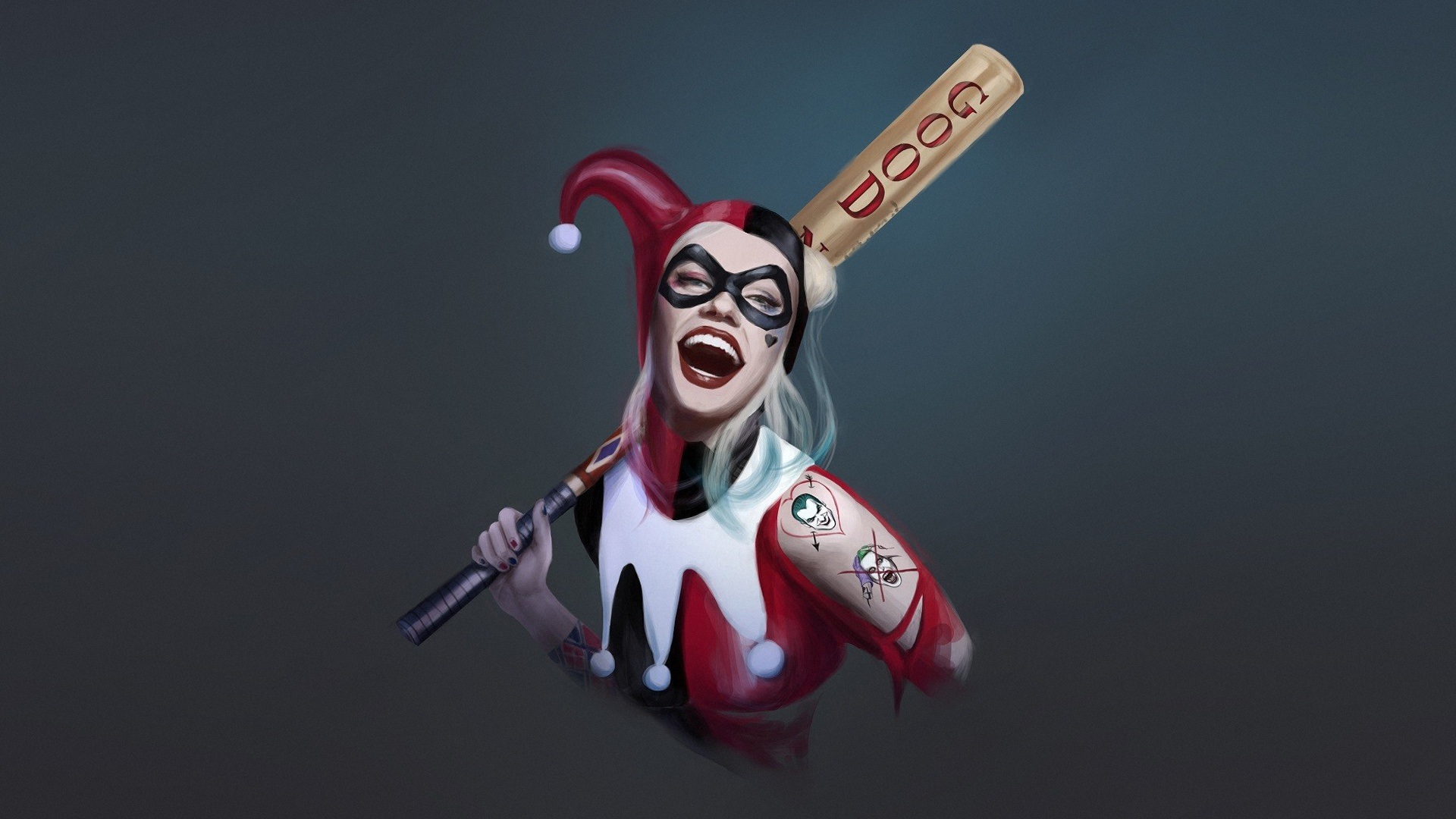 Wallpaper Harley Quinn, Dc Comics, Clown, Girl, Art - Harley Quinn Wallpaper Cartoon - HD Wallpaper 