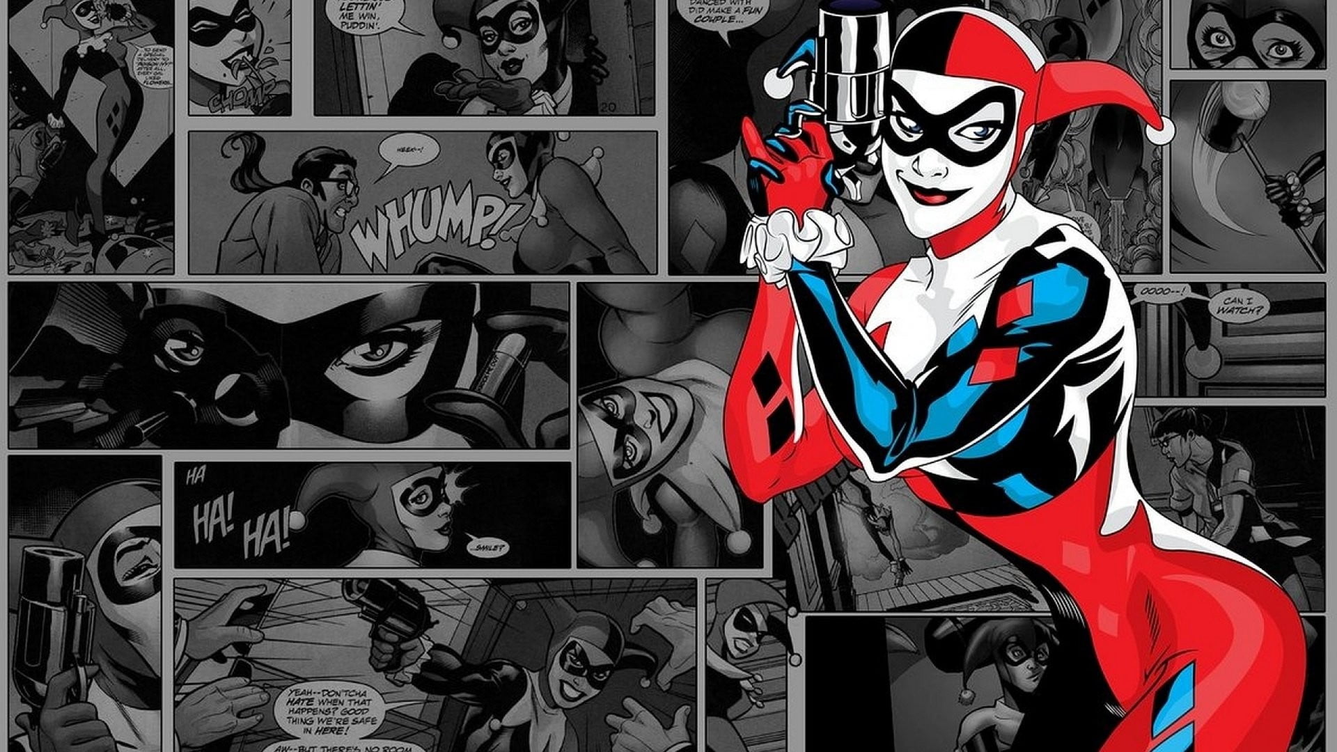 Harley Quinn Comic Background - HD Wallpaper 