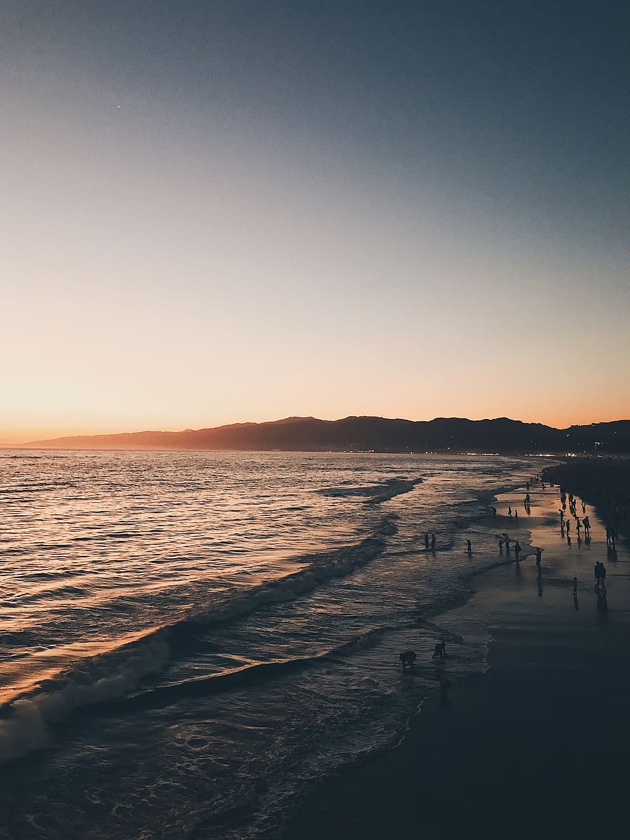 United States, Santa Monica, Sunset, Beach, California, - Santa Monica Beach Iphone - HD Wallpaper 