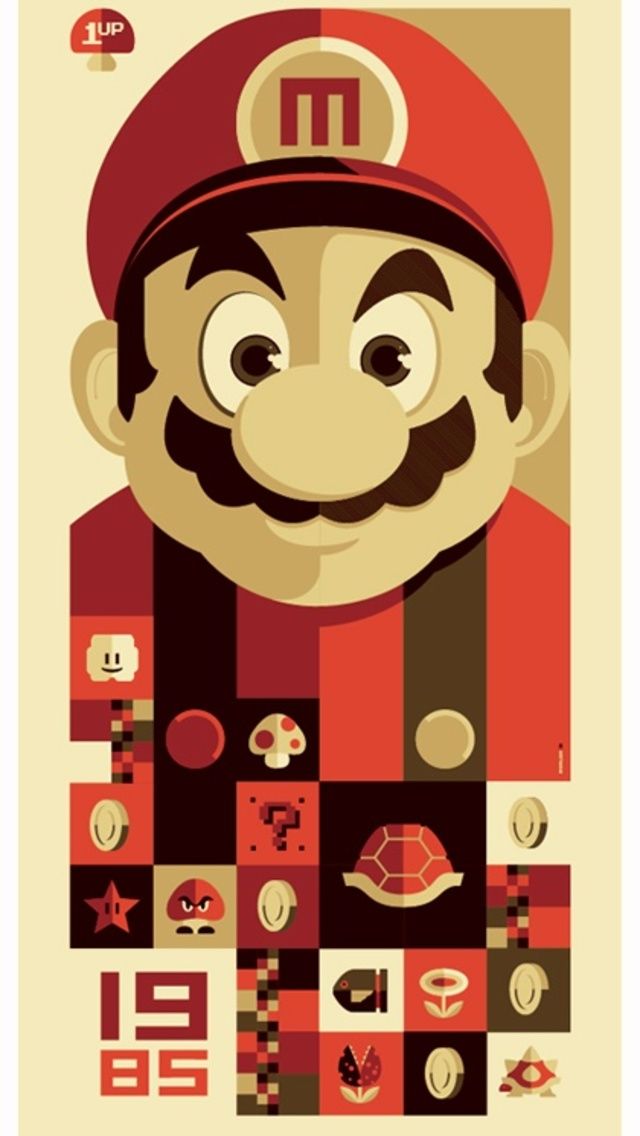 Mario Iphone Wallpaper - Super Mario Retro Poster - HD Wallpaper 