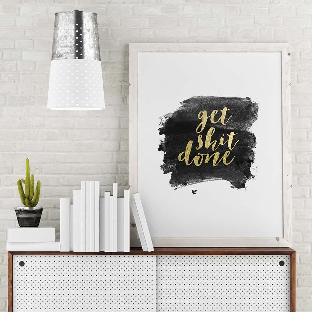 Gold Foil Get Shit Done Paint Swoosh Free Printable - Zodiac Art Print Virgo - HD Wallpaper 