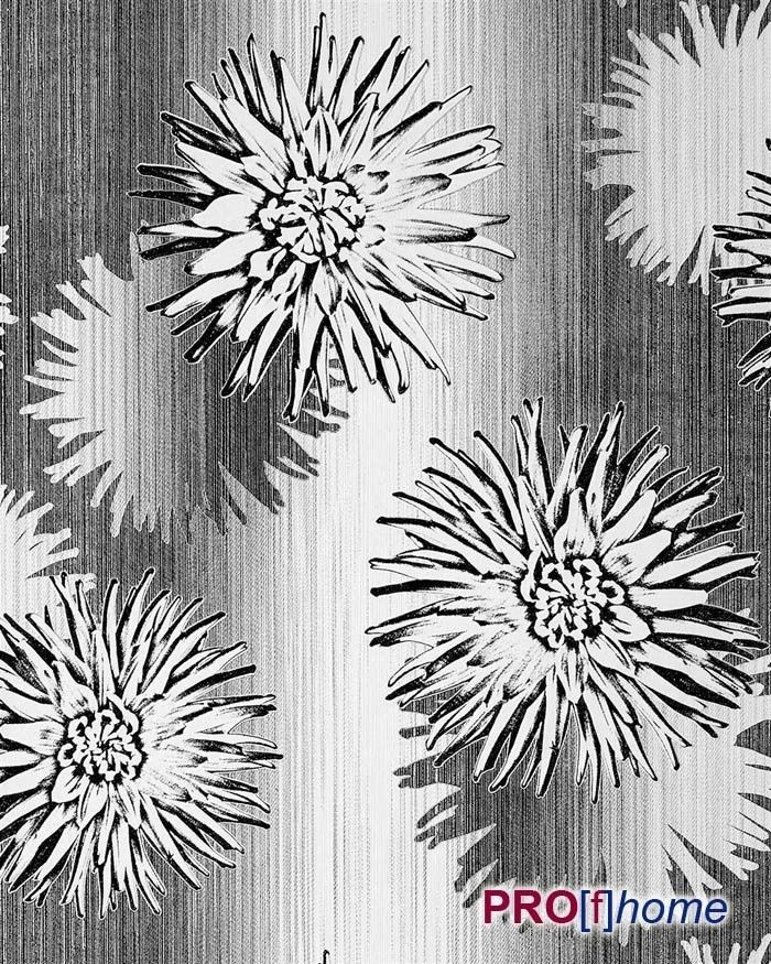 Edem 030 20 Retro Wallpaper Design Flower Black White - Chrysanths - HD Wallpaper 