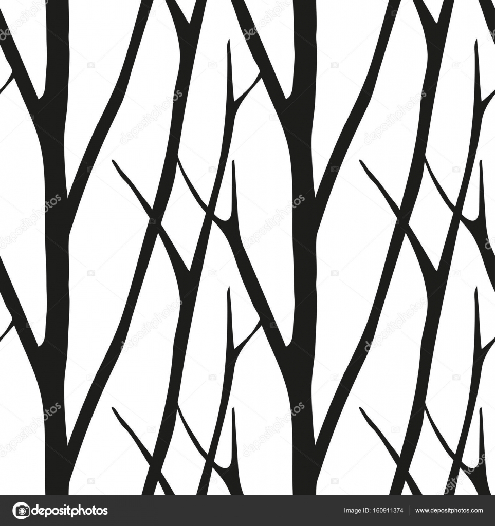 Tree Pattern Wallpaper Black And White - HD Wallpaper 