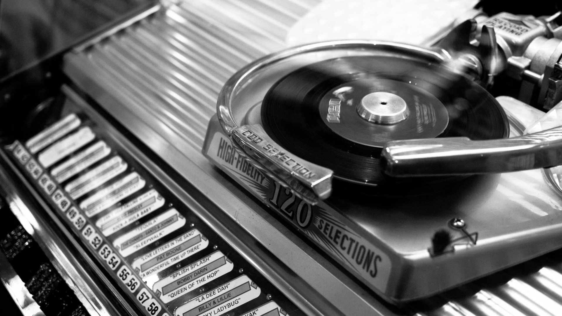 Jukebox Black And White - HD Wallpaper 