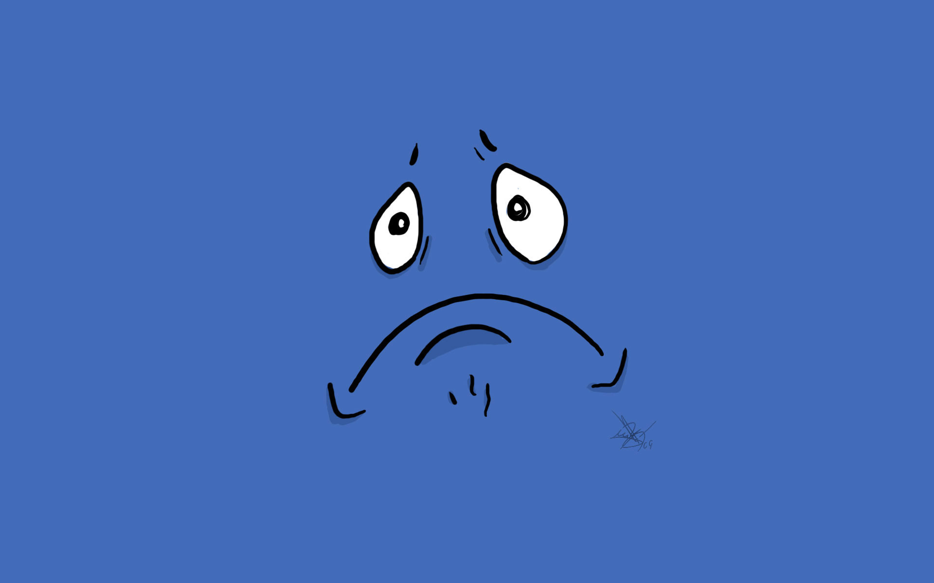 Cute Sad Face Wallpaper With Blue Background 
 Data - Sad Covers For Facebook - HD Wallpaper 