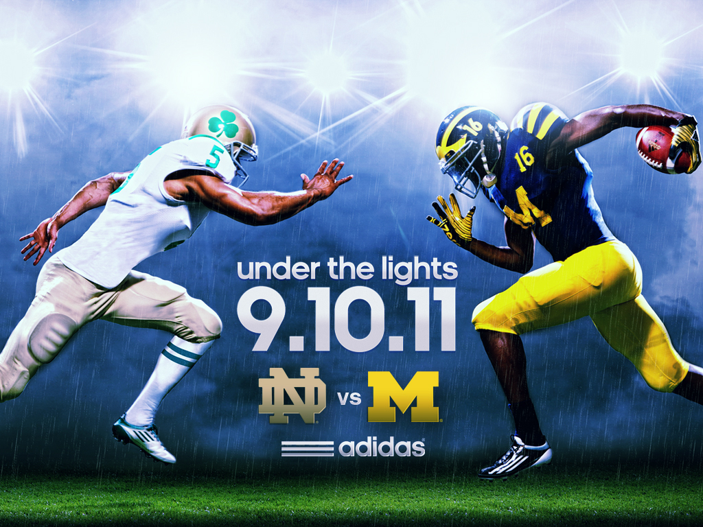 Notre Dame Uniforms Vs Michigan - HD Wallpaper 