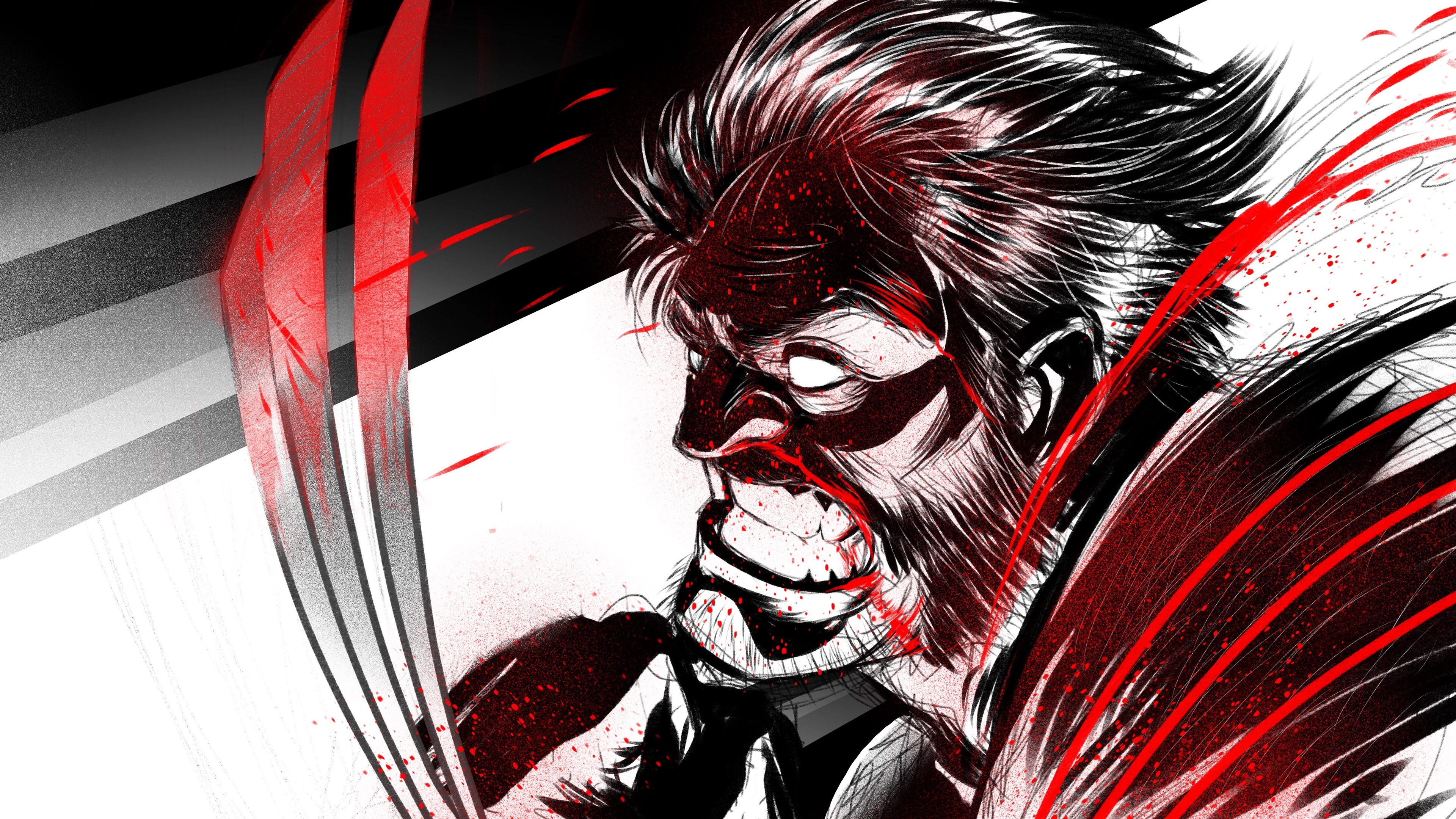 Wolverine Illustration 4k - Wolverine Hd Art - HD Wallpaper 