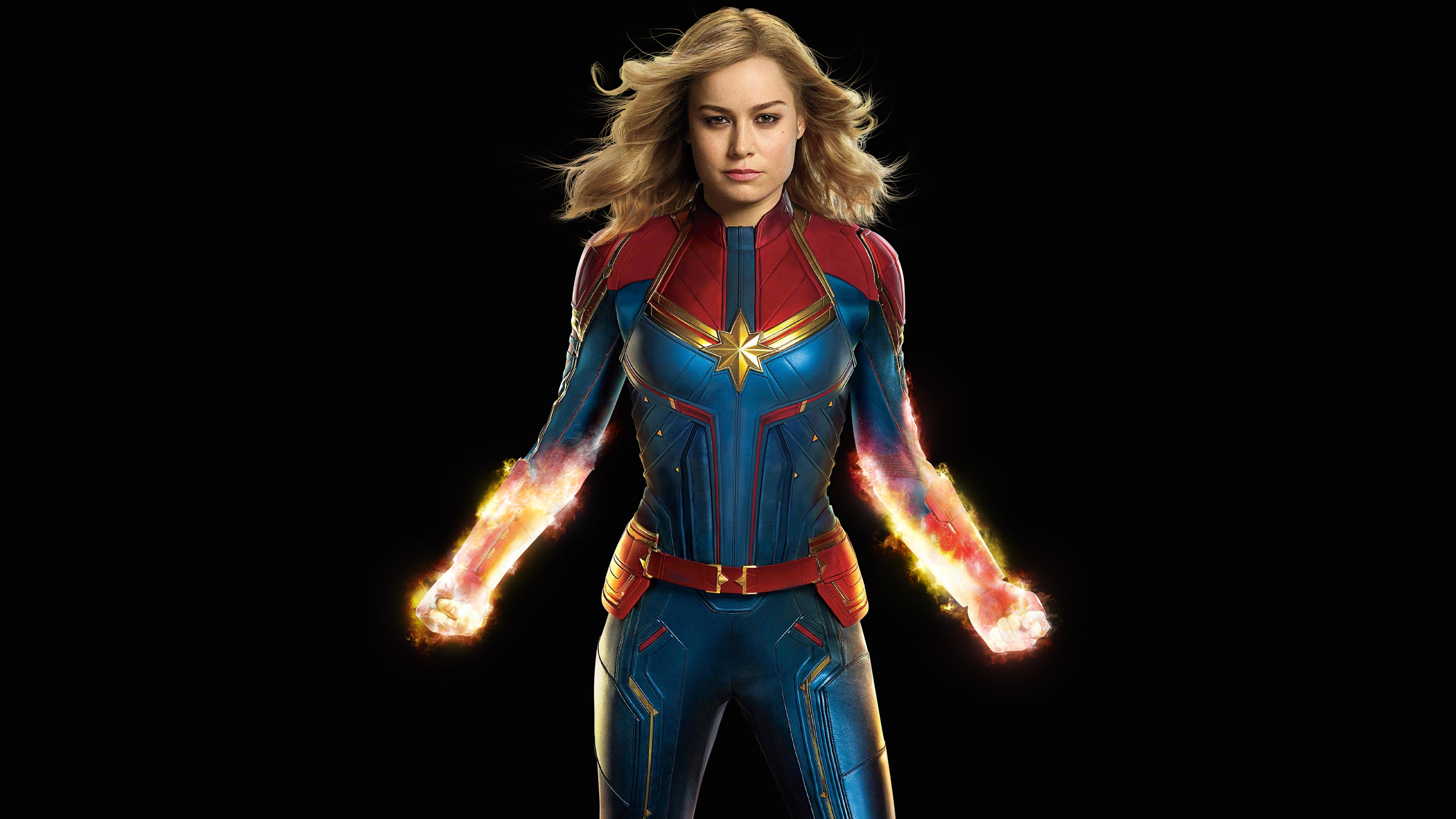 Brie Larson As Captain Marvel 4k Wallpapers - Captain Marvel Wallpaper Black - HD Wallpaper 