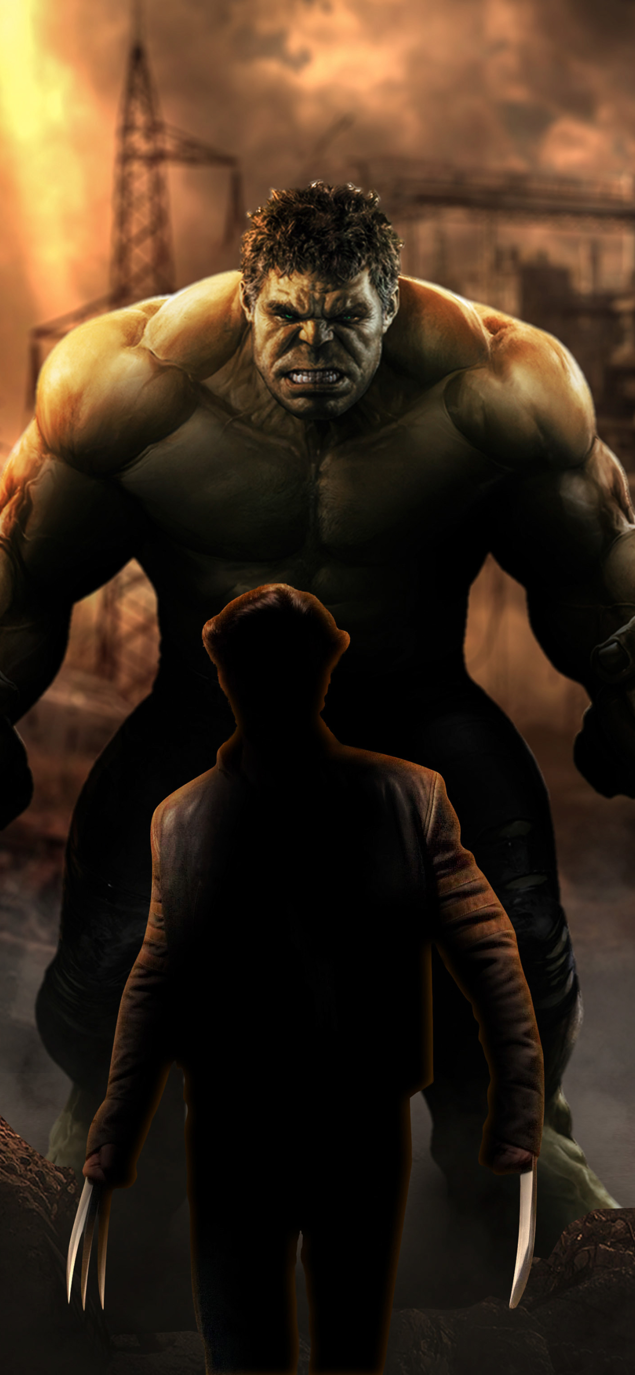 Hulk Vs Wolverine Movie Art - HD Wallpaper 