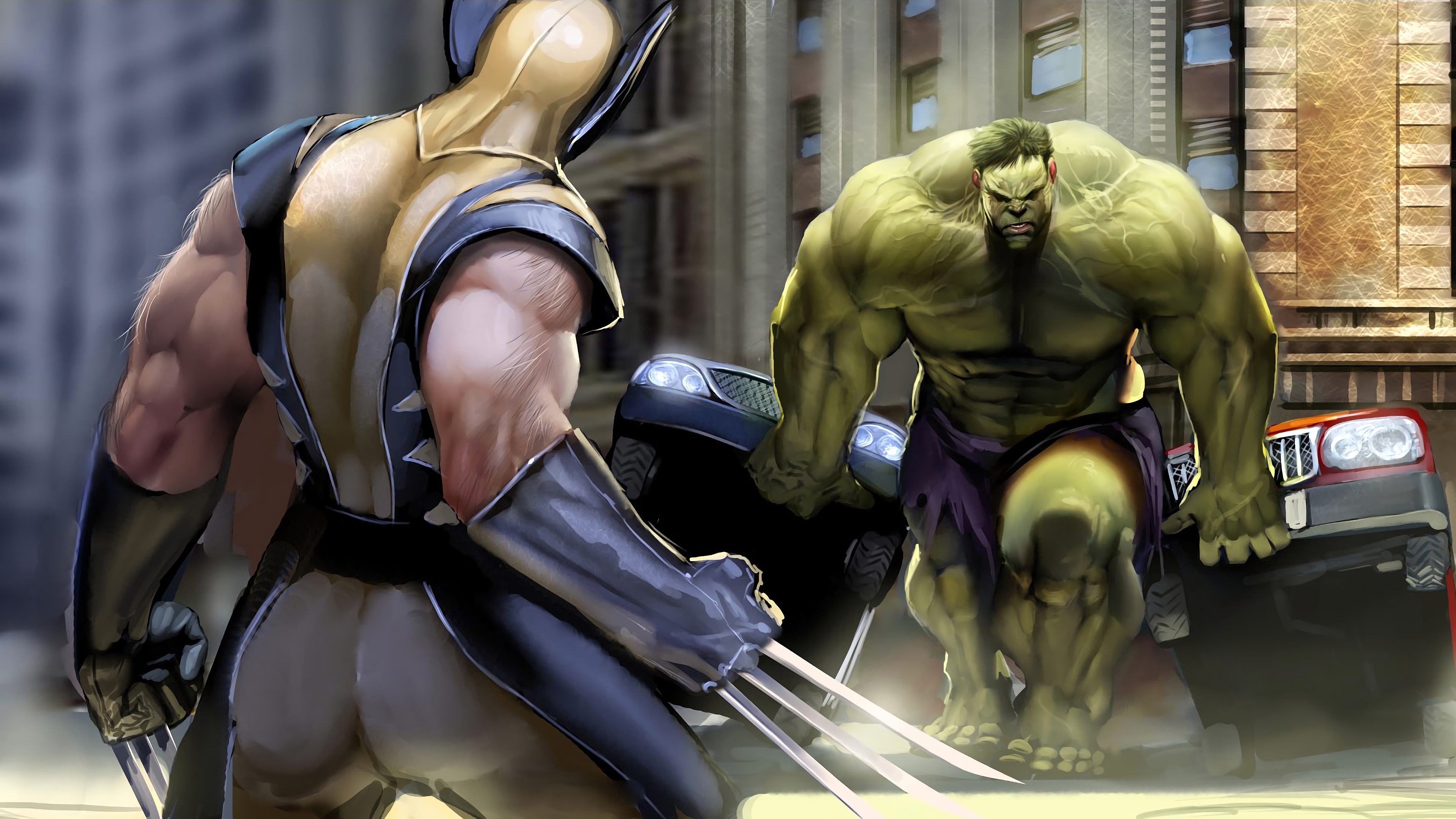 Wolverine Vs Hulk Wallpaper Hd - HD Wallpaper 