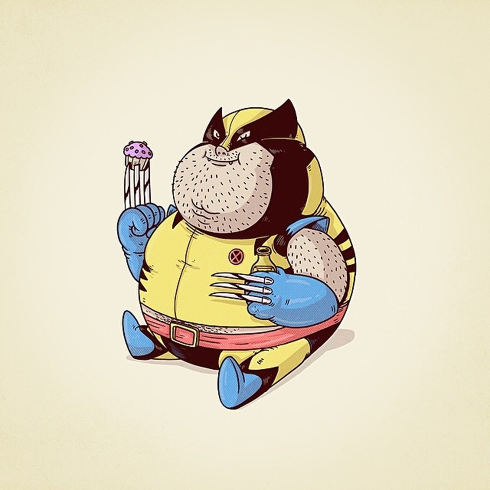 Fat Marvel Characters Cartoon - HD Wallpaper 