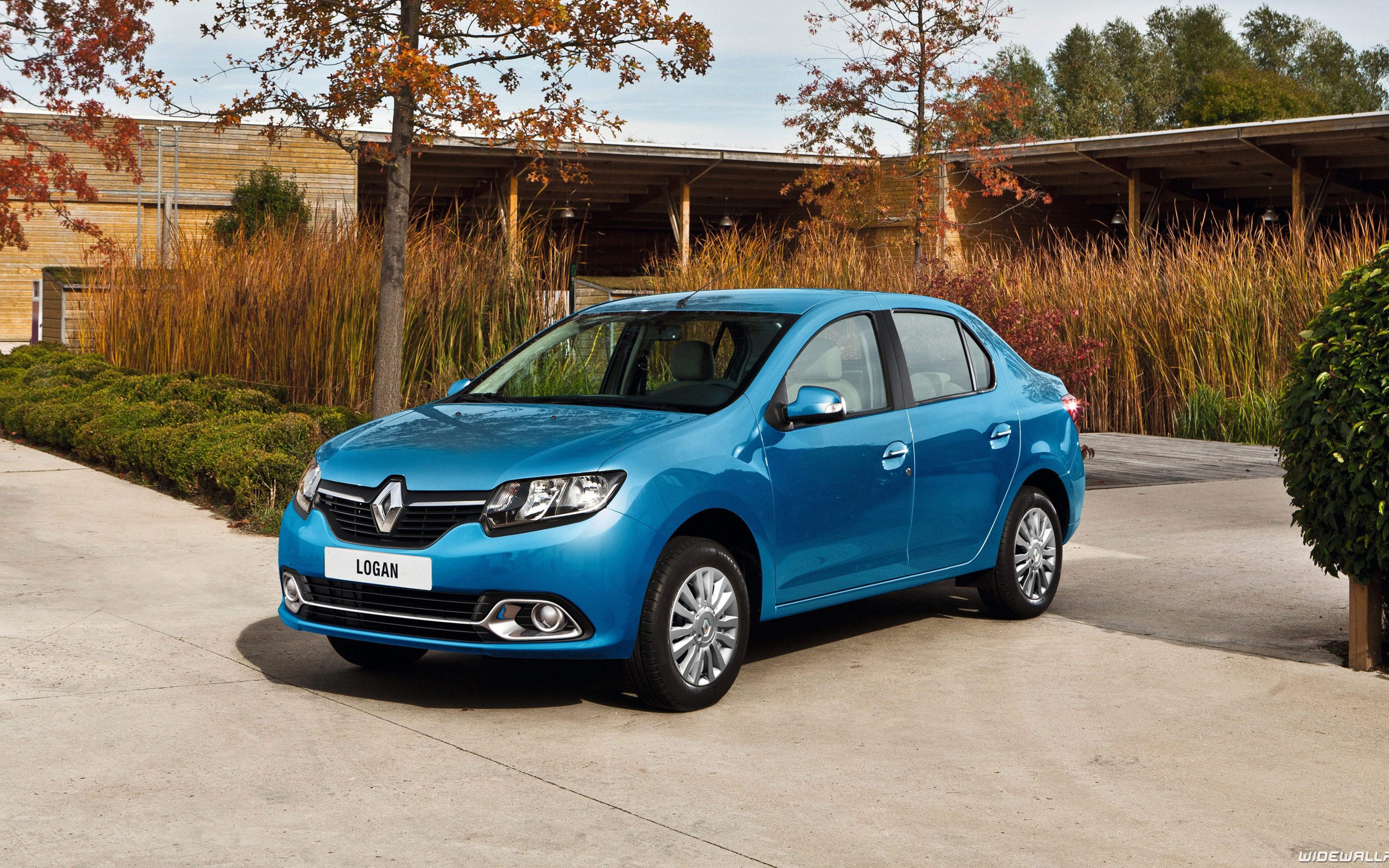 Renault Logan, 2017, Compact Sedan, New Blue Logan, - Renault Logan - HD Wallpaper 