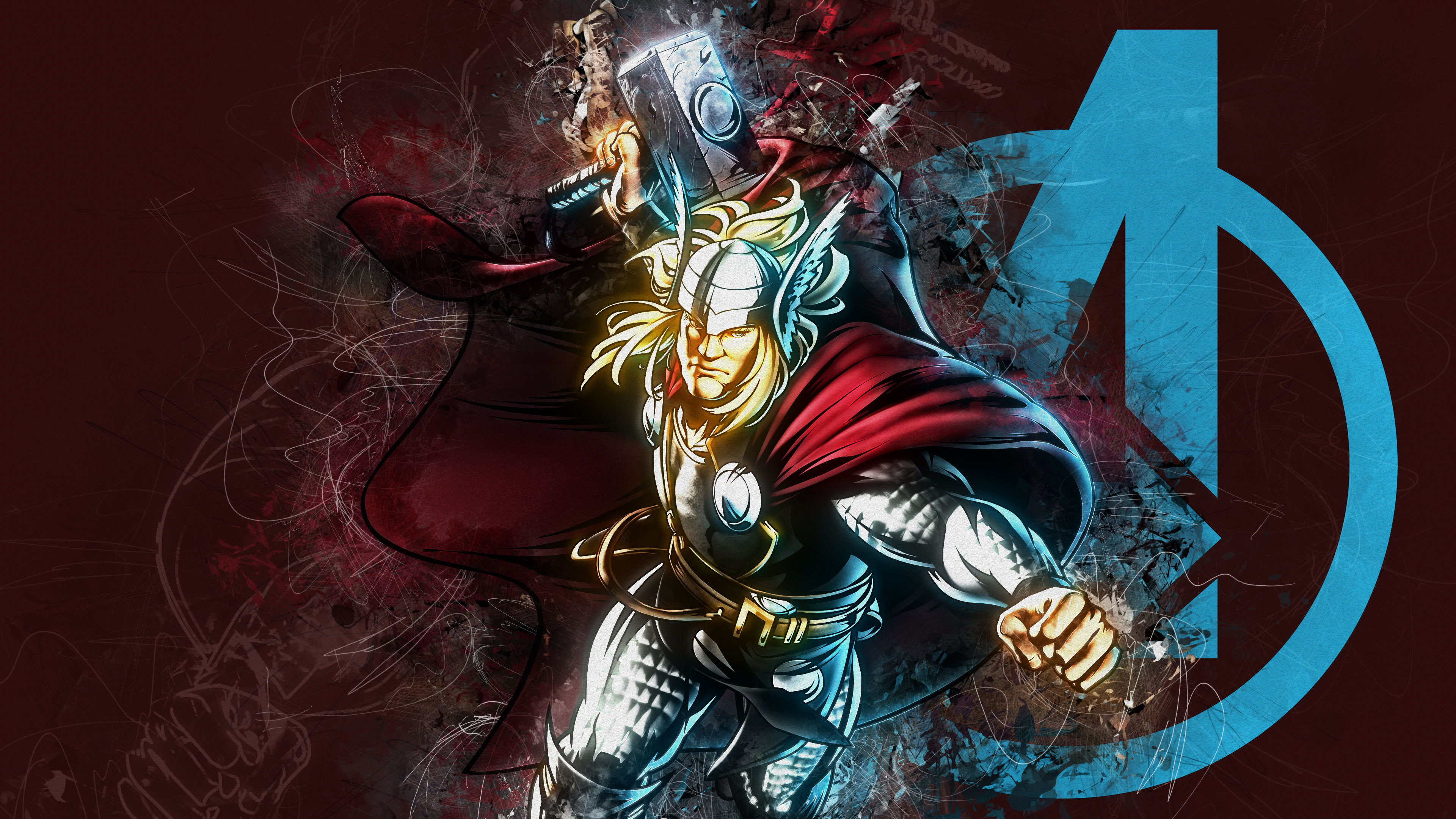 Photo Wallpaper Fantasy, Marvel, Comics, Digital Art, - Artwork Thor Marvel Comic - HD Wallpaper 