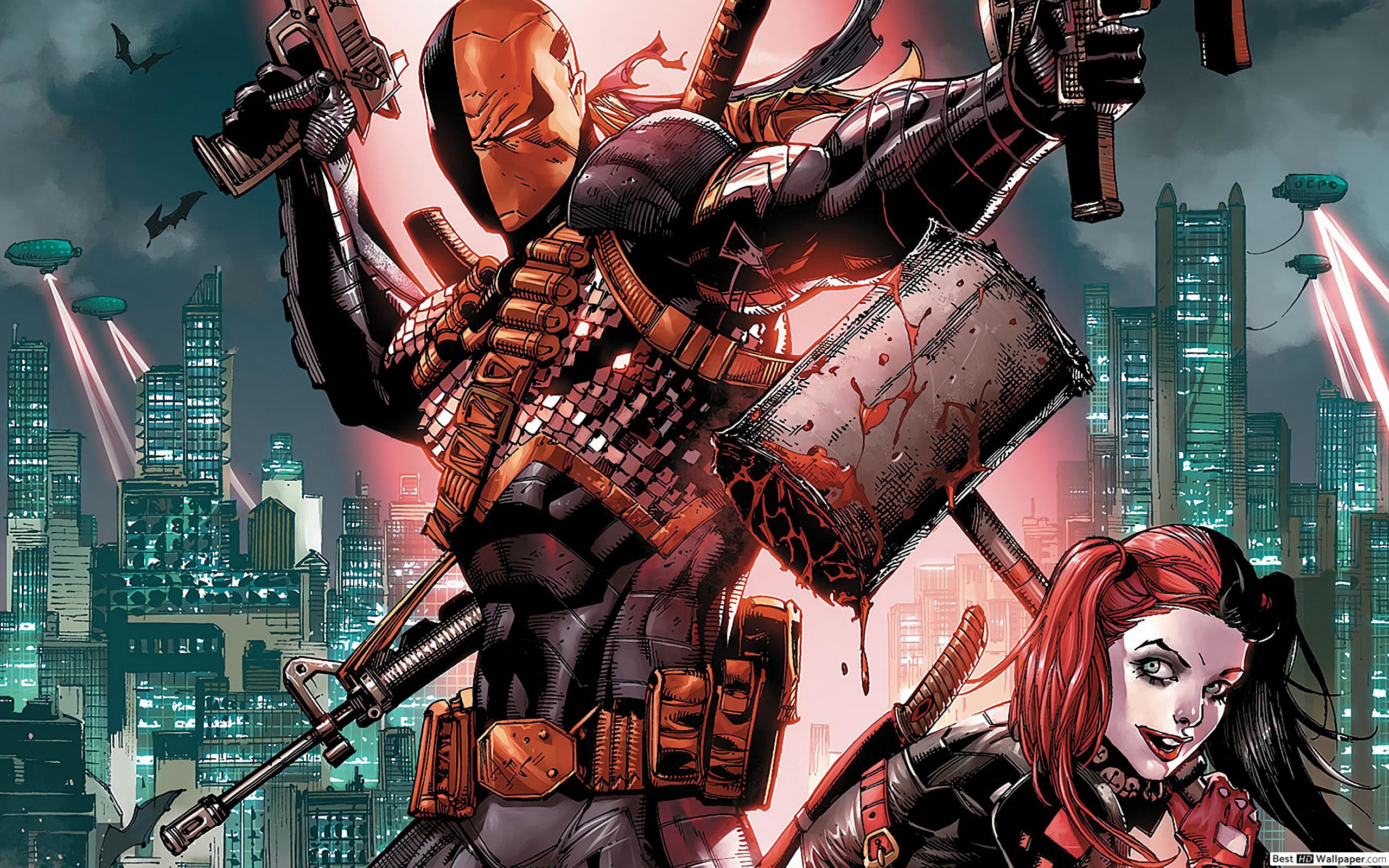 Deathstroke And Harley Quinn Poster - HD Wallpaper 