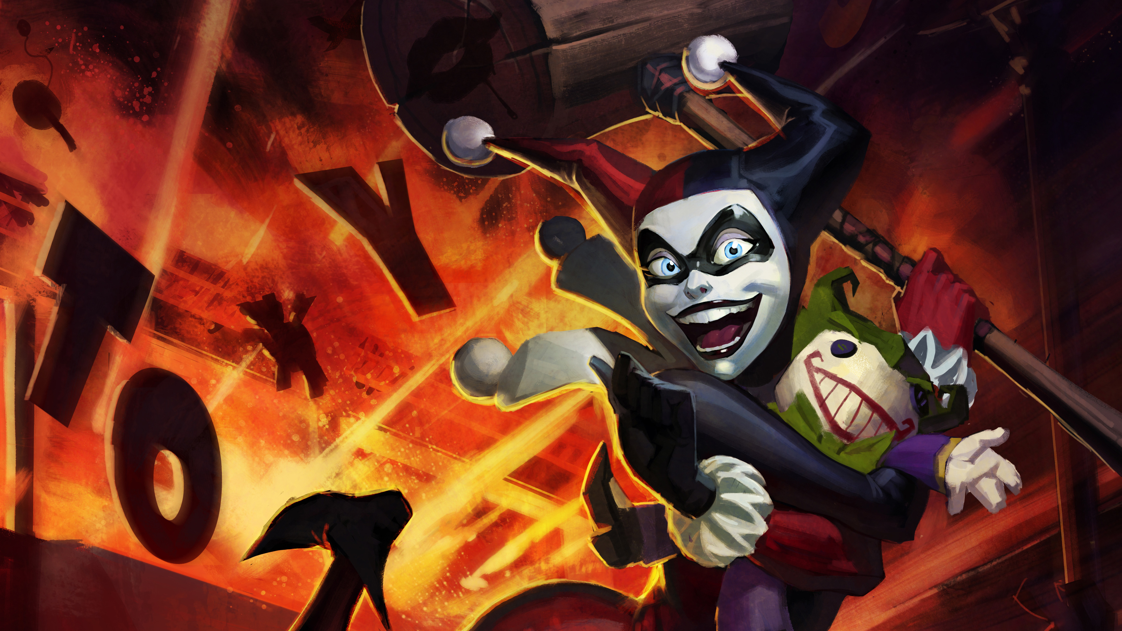 Harley Quinn Joker Artwork 4k - Joker Harley Quinn Artwork - HD Wallpaper 