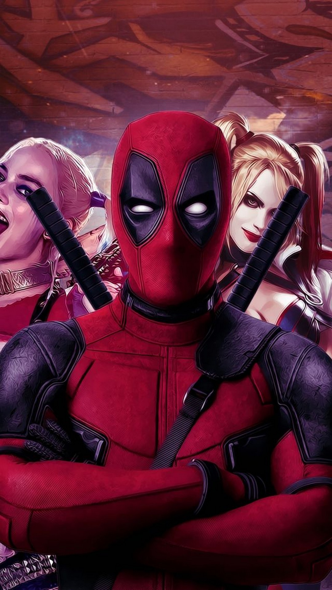 Harley Y Deadpool Hd - HD Wallpaper 