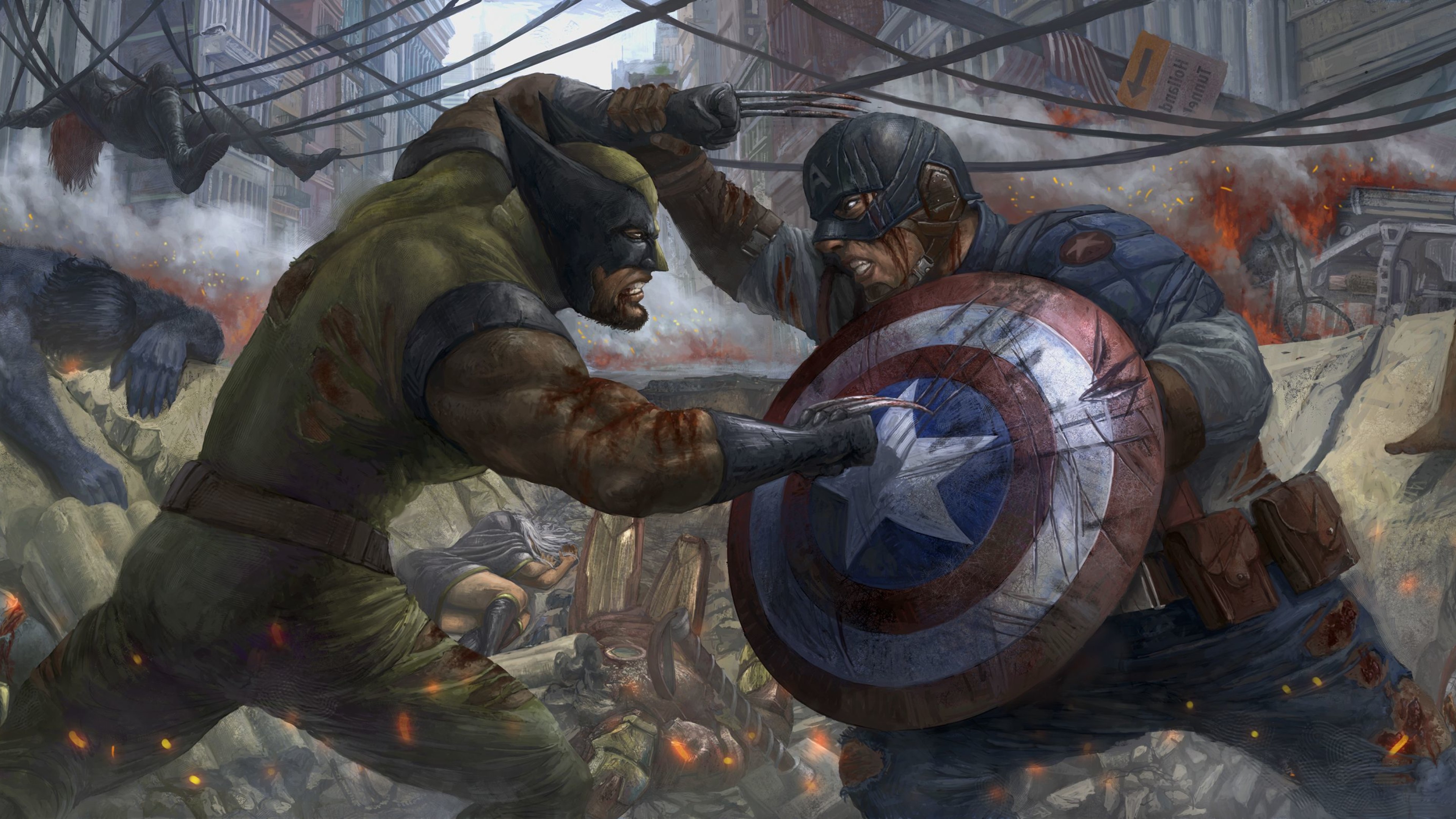 Captain America Vs Art - HD Wallpaper 