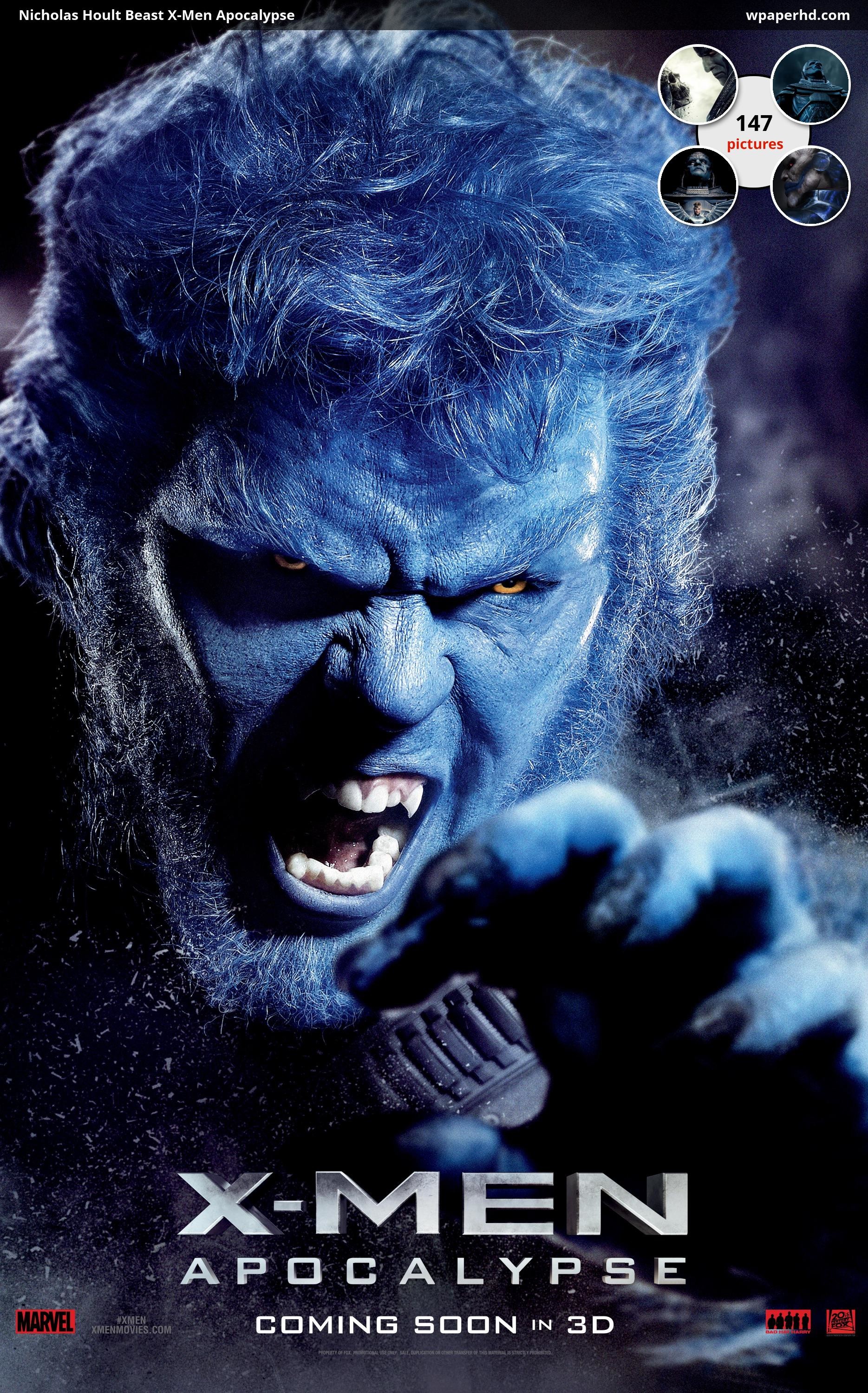 Description Nicholas Hoult Beast X Men Apocalypse Wallpaper - Apocalypse Beast X Man - HD Wallpaper 