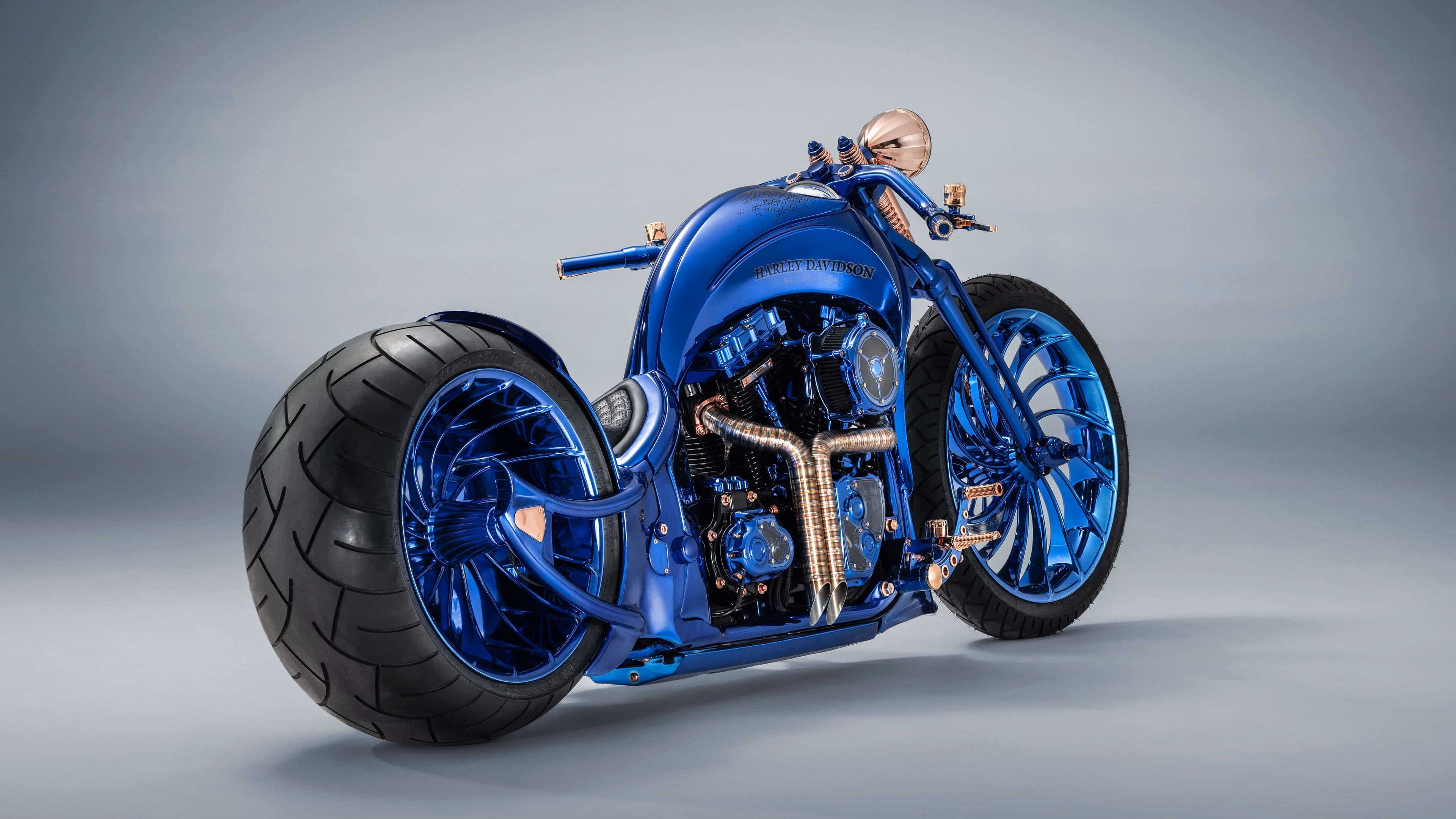 Harley Davidson Blue Edition 4k 4k Wallpaper Harley Davidson 3840x2160 Wallpaper Teahub Io