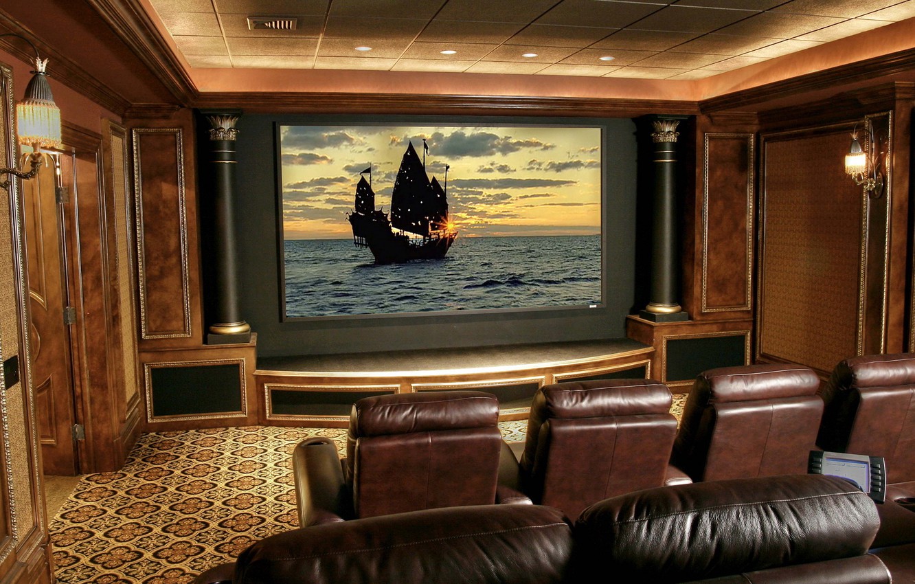 Photo Wallpaper Design, House, Style, Room, Villa, - Luxurious Luxury Home Theater - HD Wallpaper 