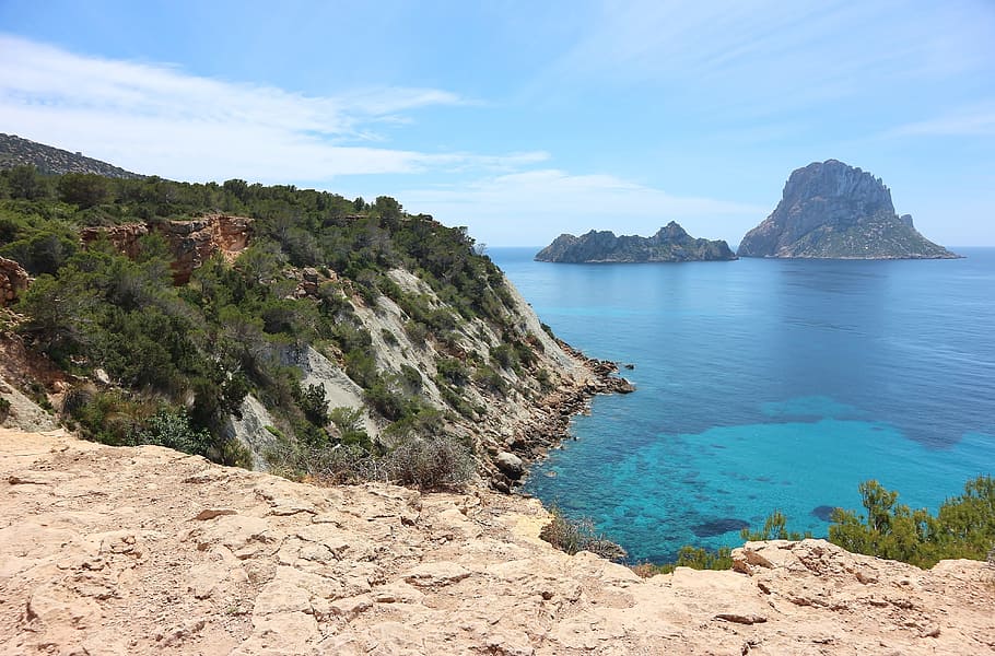 Landscape Photography Of Islands, Es Vedra, Spain, - HD Wallpaper 