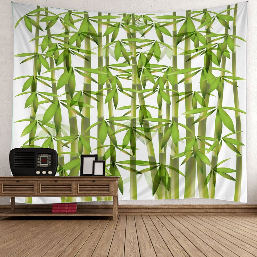Outfit Home Decor Bamboo Print Wall Hanging Tapestry - Pared De Bambu Verde - HD Wallpaper 