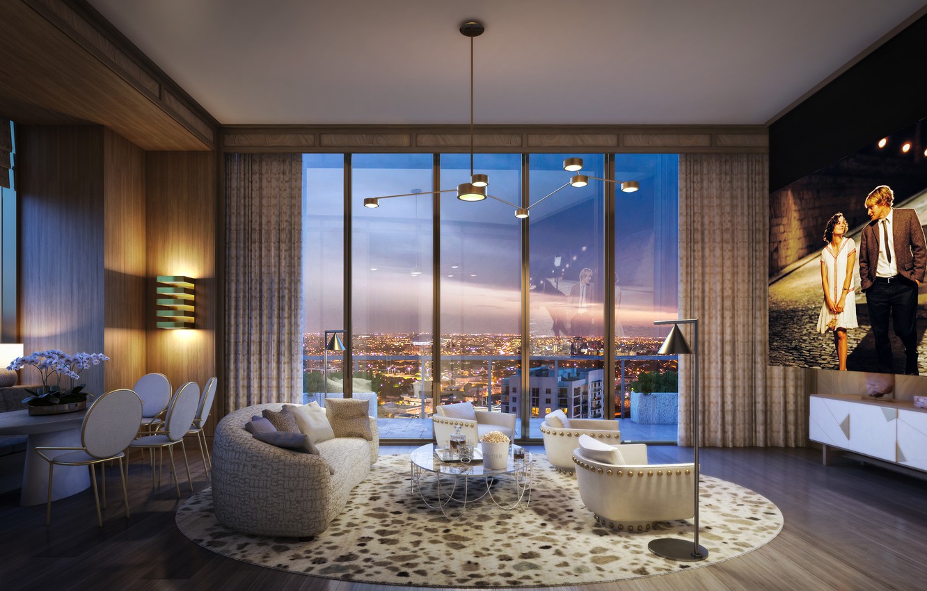 Photo Wallpaper Interior, Miami, Megapolis, Home Theater, - Projects Jean Louis Deniot - HD Wallpaper 