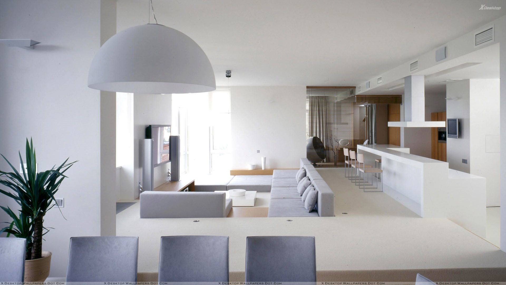 You Are Viewing Wallpaper Titled White Interior In - White Background Living Room - HD Wallpaper 