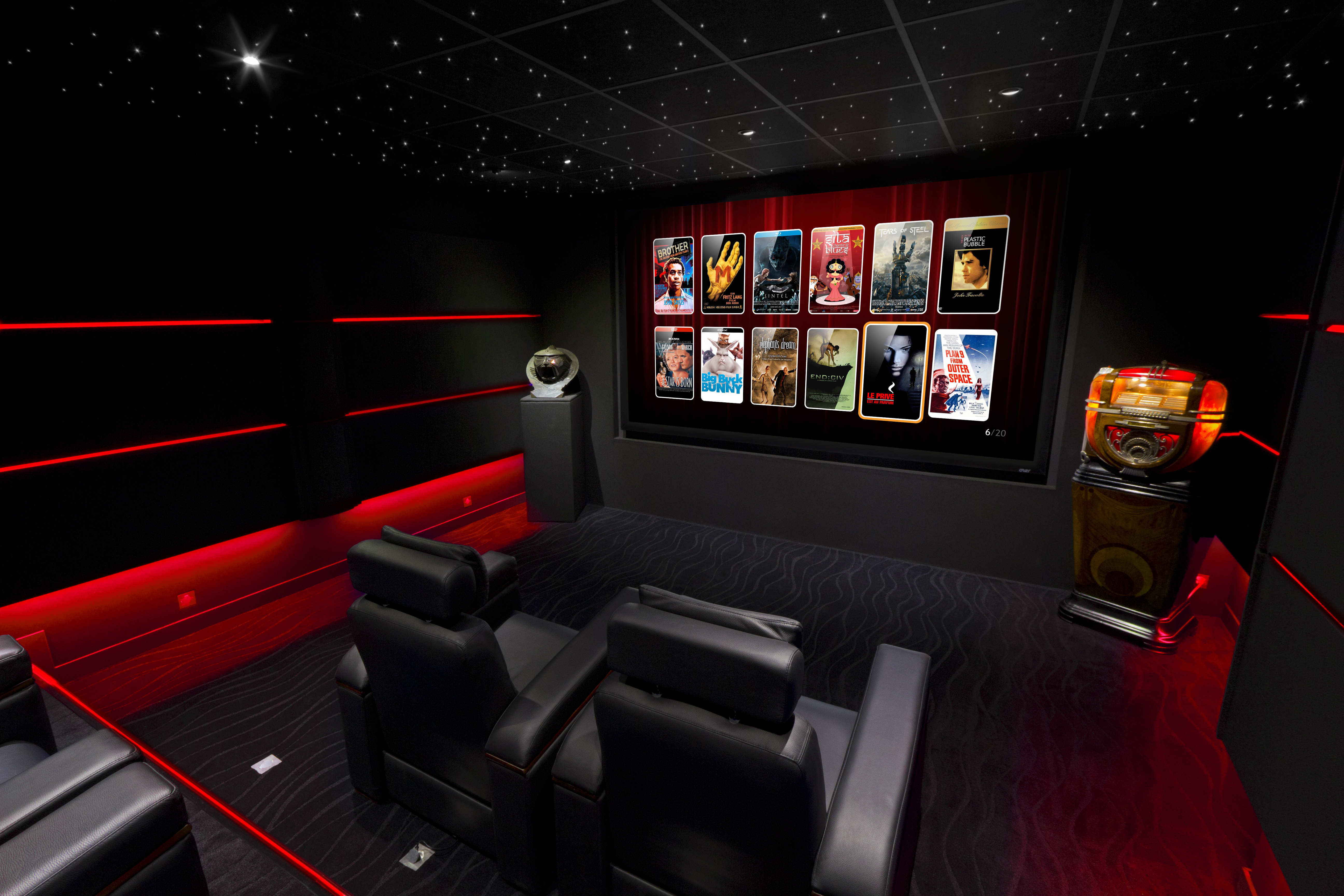 Black Home Movie Theater - HD Wallpaper 
