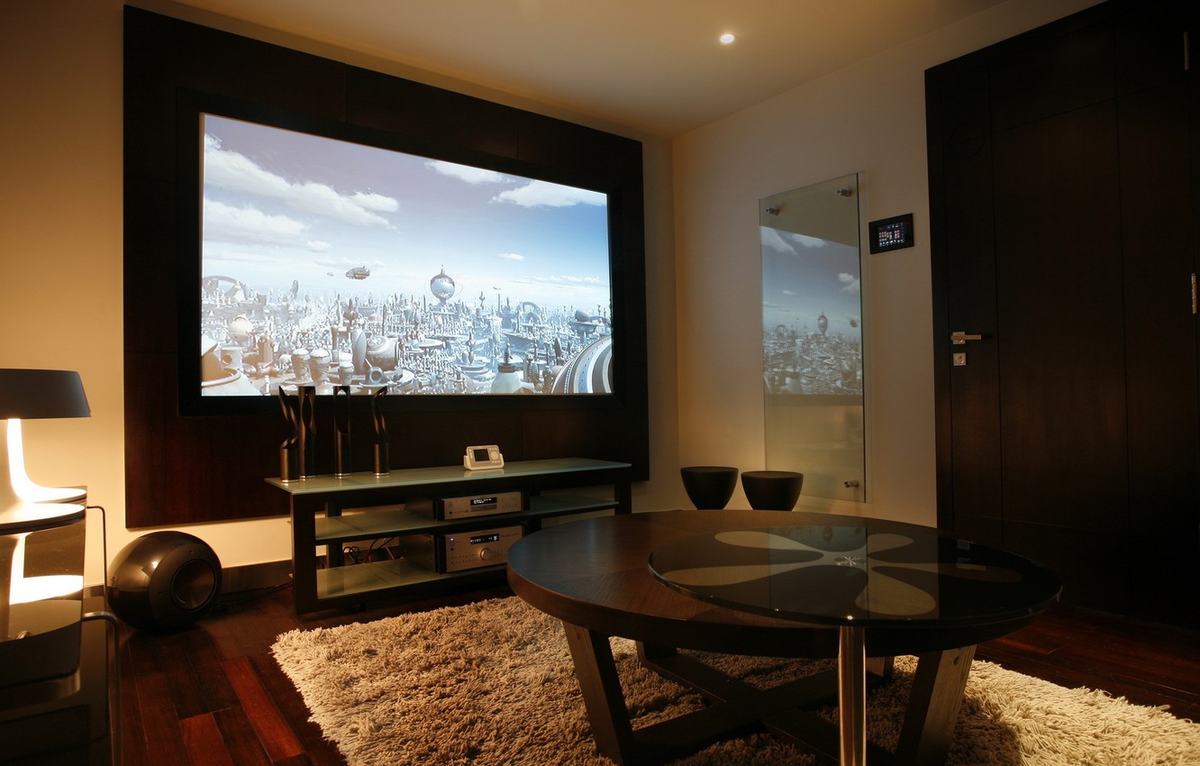 Photo Wallpaper Design, House, Style, Room, Villa, - Large Plasma Tv On The Wall - HD Wallpaper 