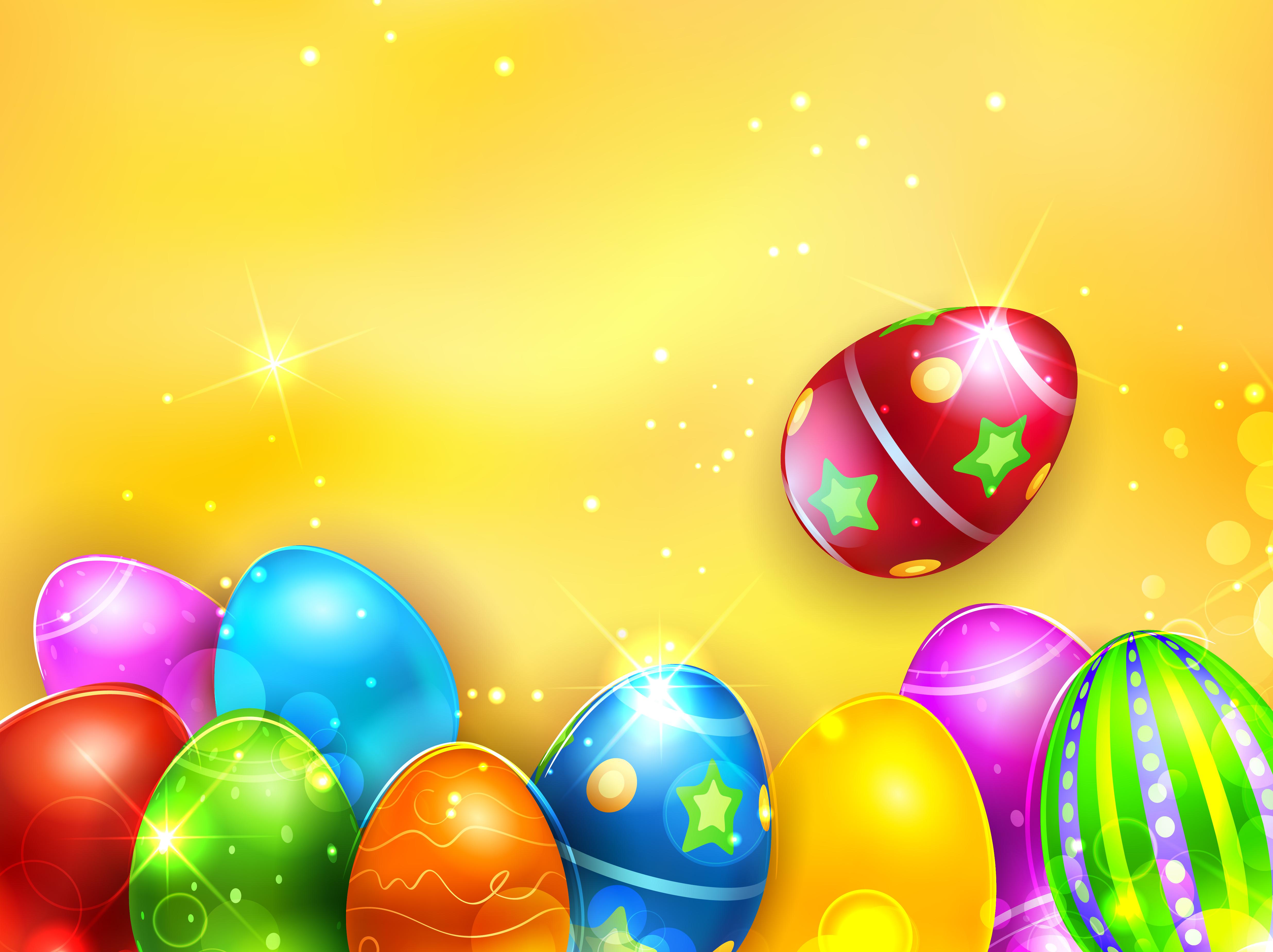 Colorful Easter Eggs Wallpaper - Easter - HD Wallpaper 