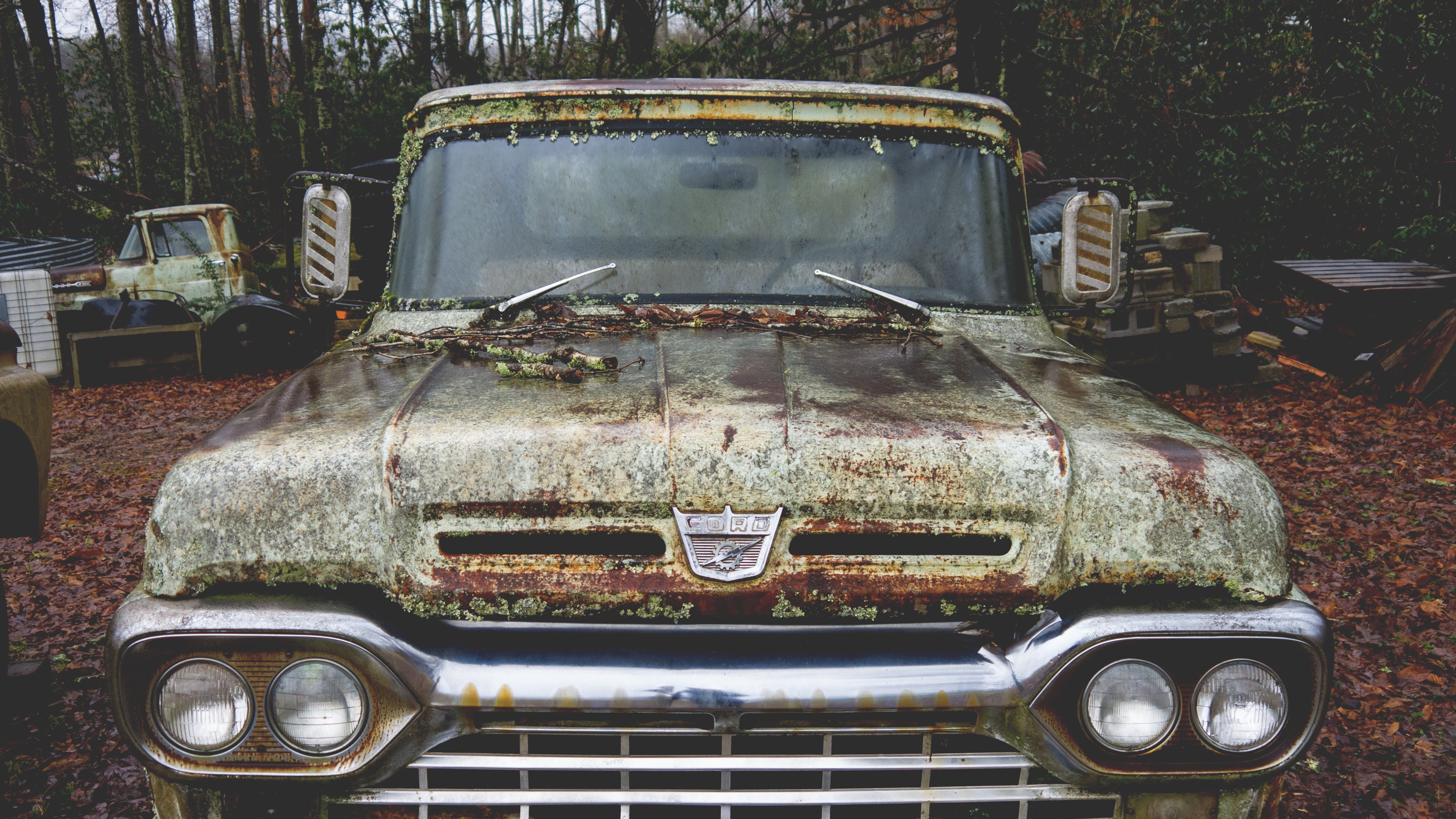 Old Abandoned Ford Truck Wallpaper - Old Abandoned Ford Truck - HD Wallpaper 
