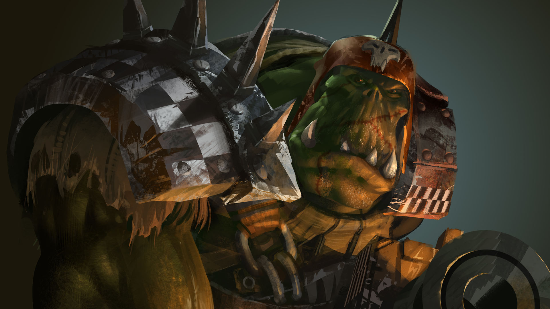 Orc Warhammer 40k Art - HD Wallpaper 