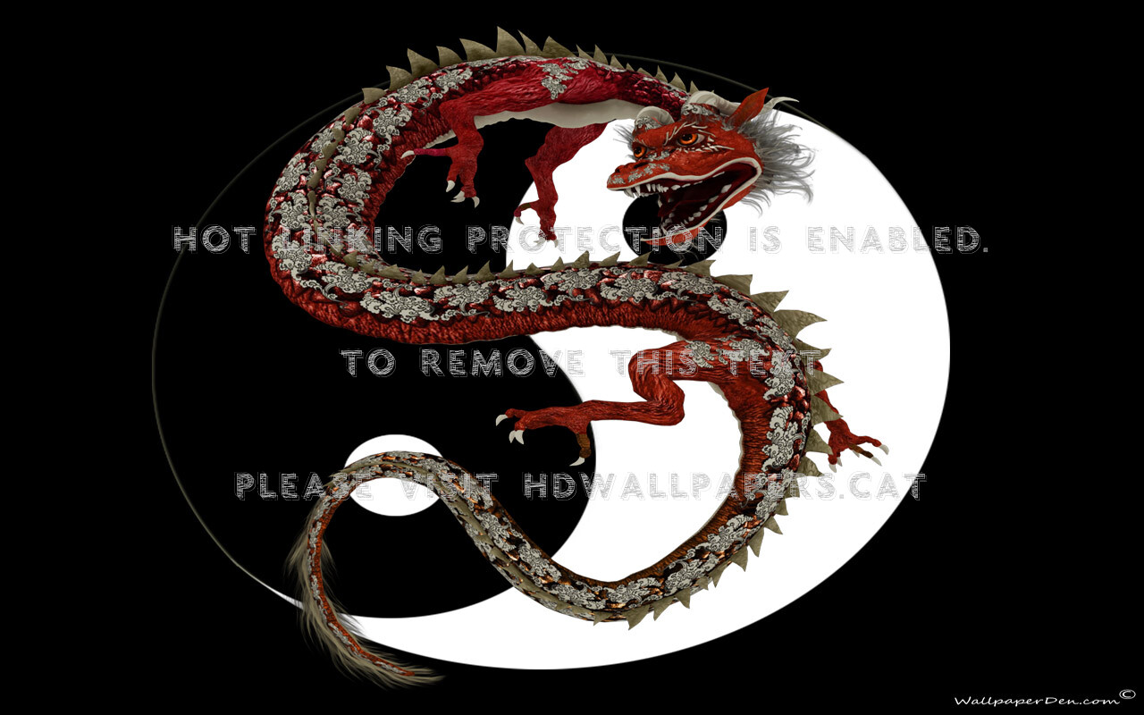 Chinese Dragon Red White Black Symbol - Chinese Red Dragon - HD Wallpaper 