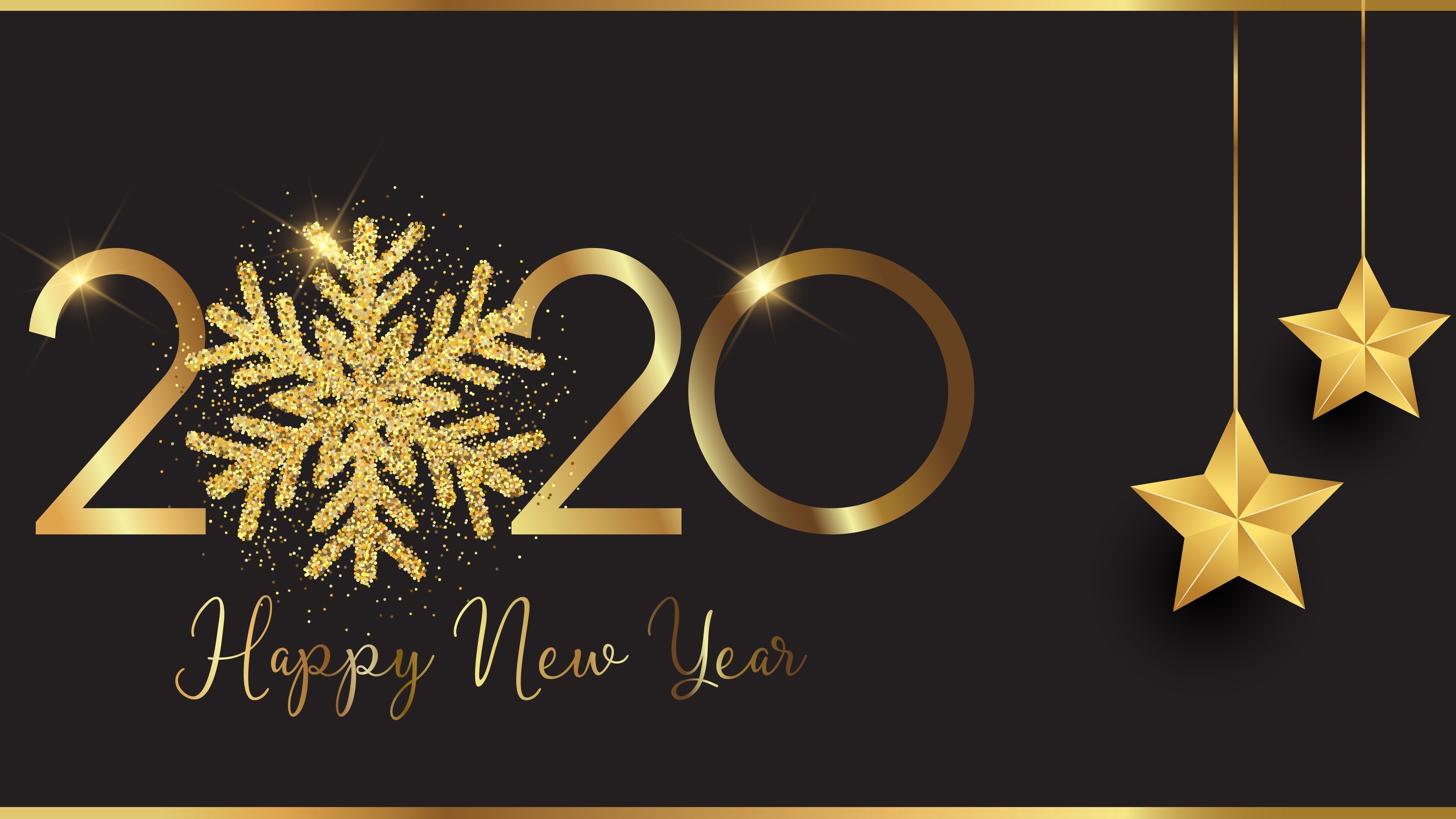 2020 Happy New Year Golden 4k Wallpaper - Masquerade Ball - 3840x2160  Wallpaper 