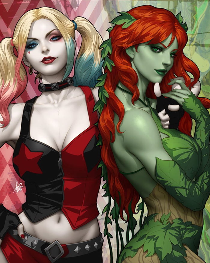 Harley Quinn And Poison Ivy Artgerm - HD Wallpaper 