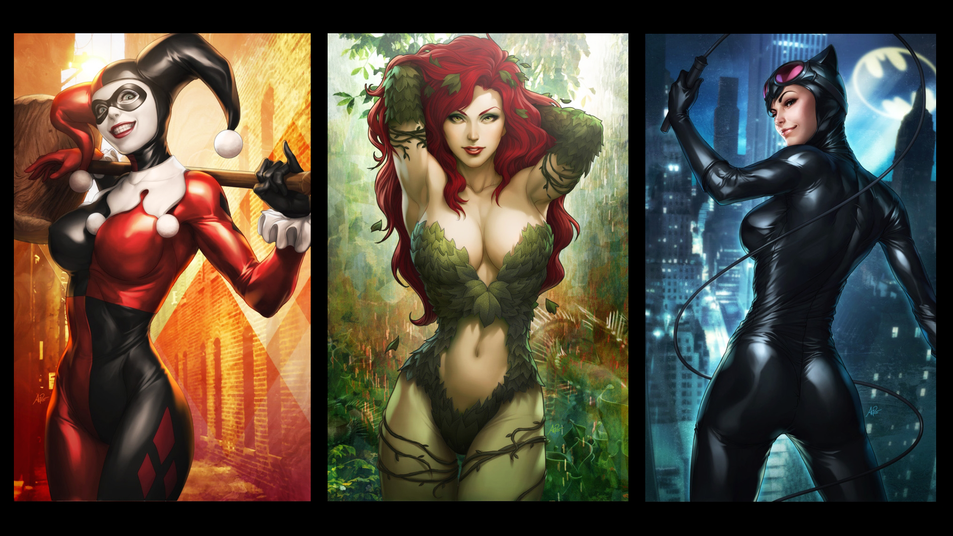 Harley Quinn Poison Ivy - HD Wallpaper 