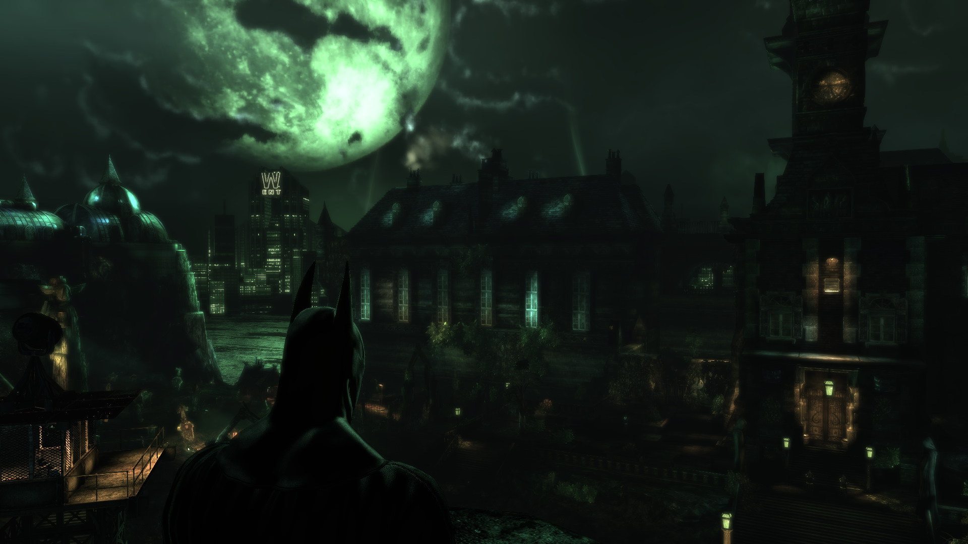 Arkham Asylum At Night - HD Wallpaper 