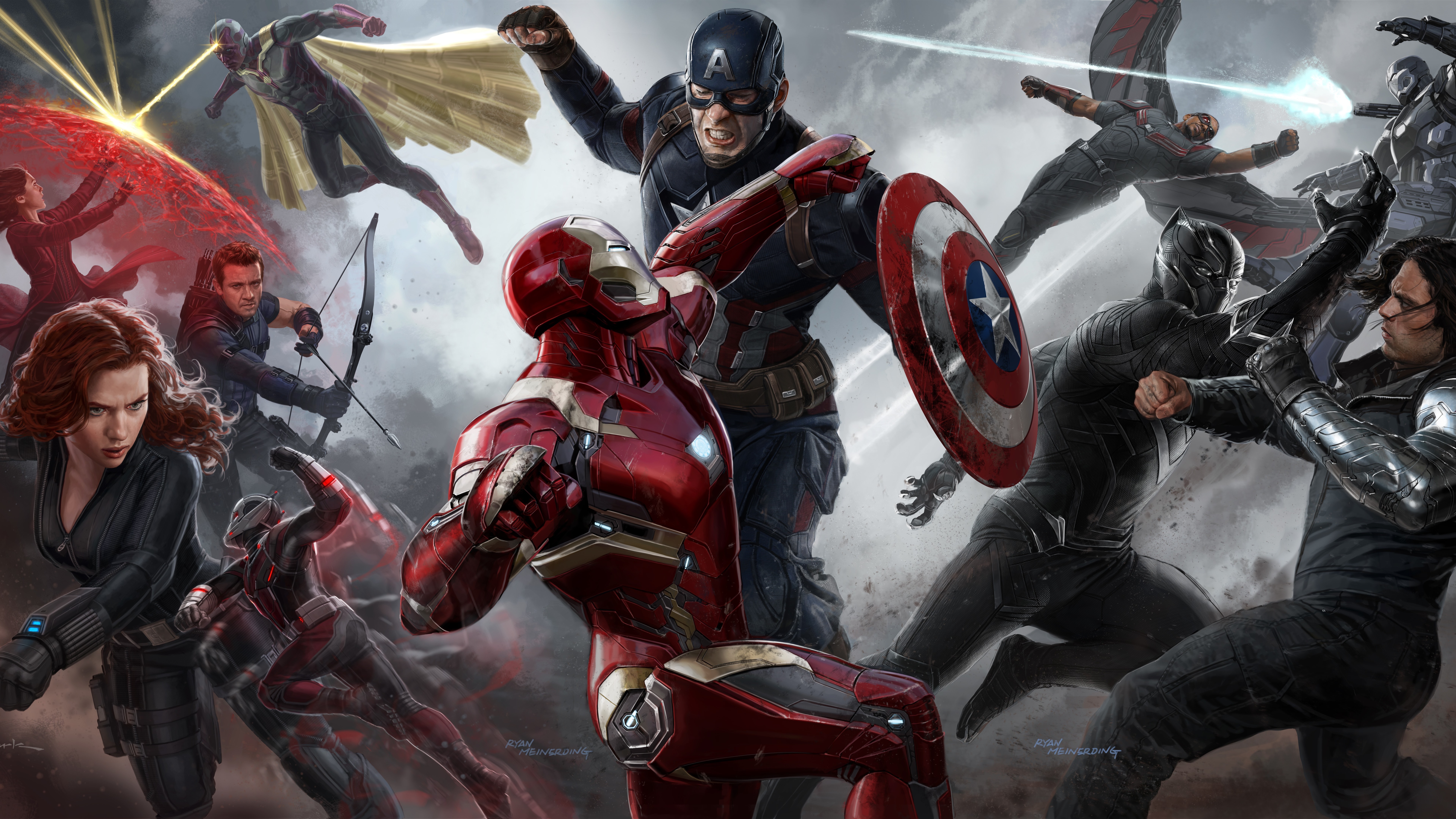 Wallpaper The Avengers, Superheroes, Art Picture, Marvel - Captain America Civil War - HD Wallpaper 