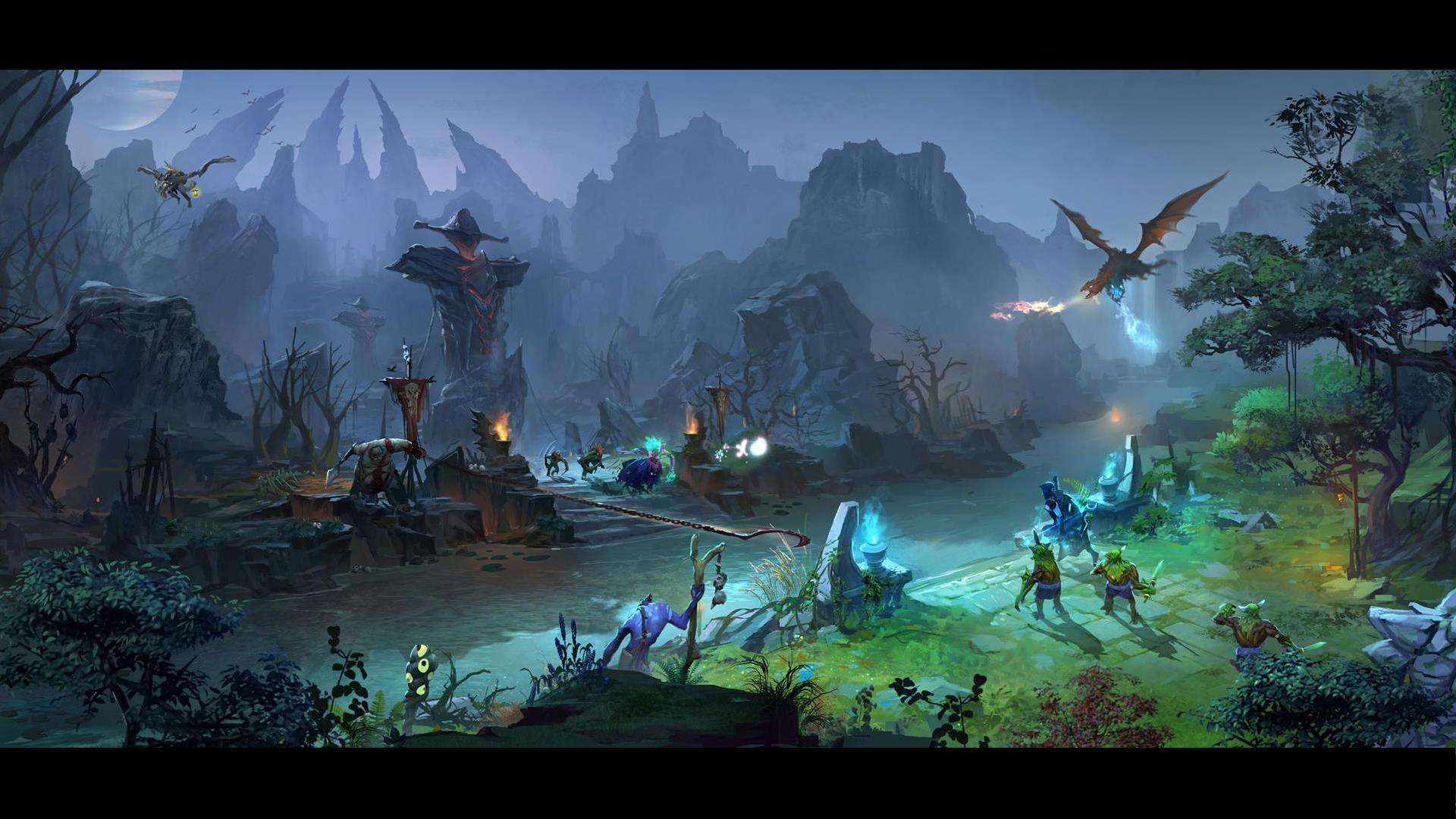Dota 2 Wallpaper - Dota 2 Middle Lane - HD Wallpaper 
