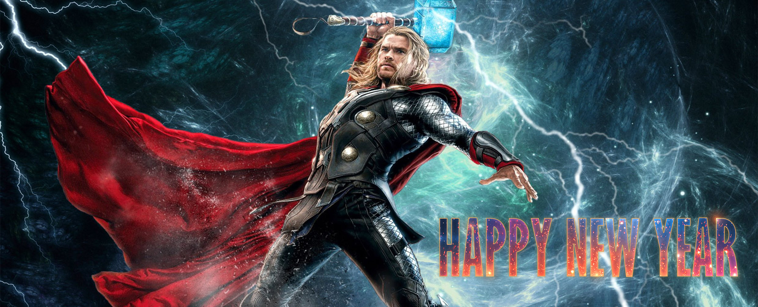 Happy New Year Wishes Super Hero Thor Kids Hd Wallpaper - HD Wallpaper 