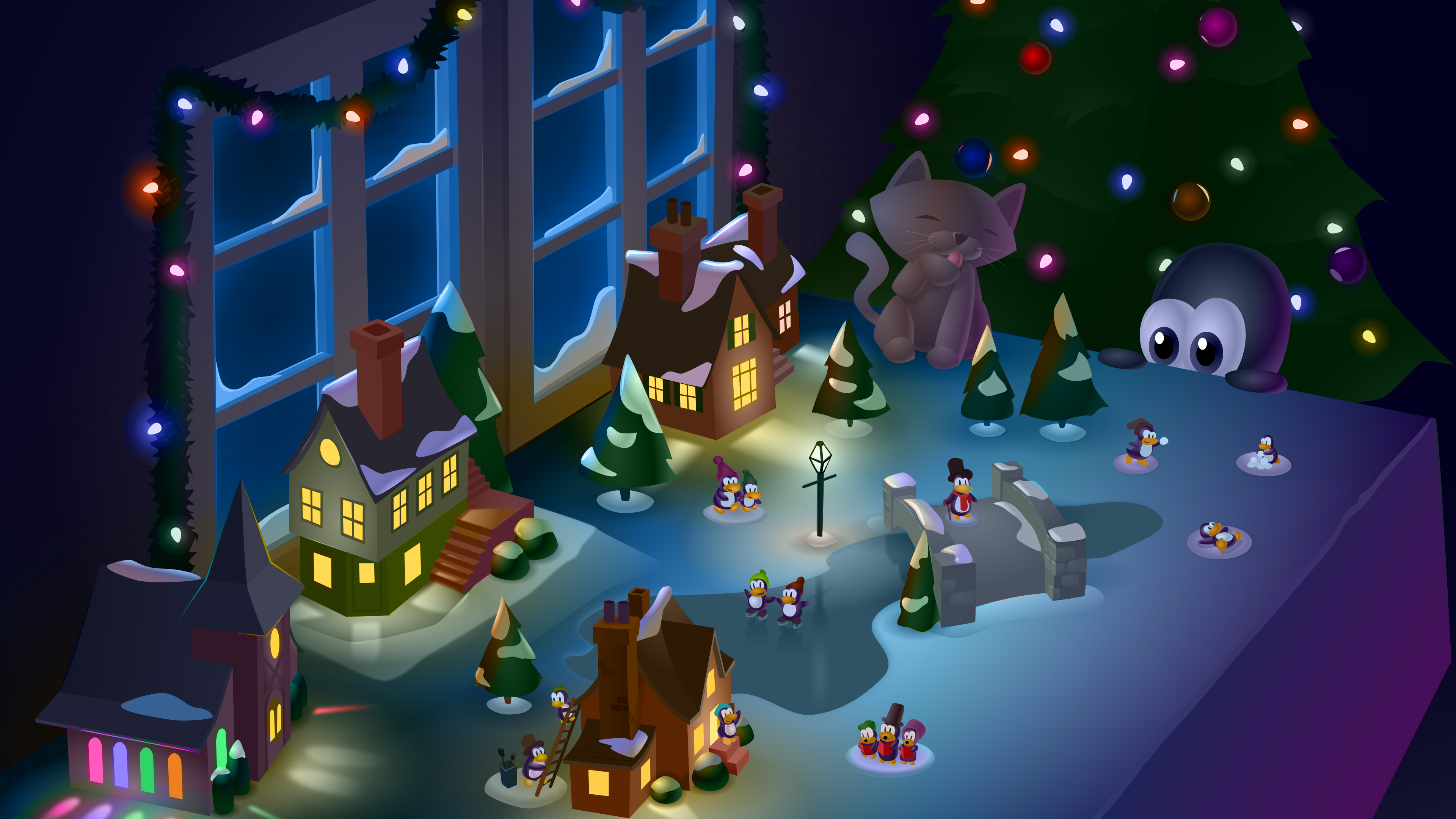 Linux Christmas - HD Wallpaper 