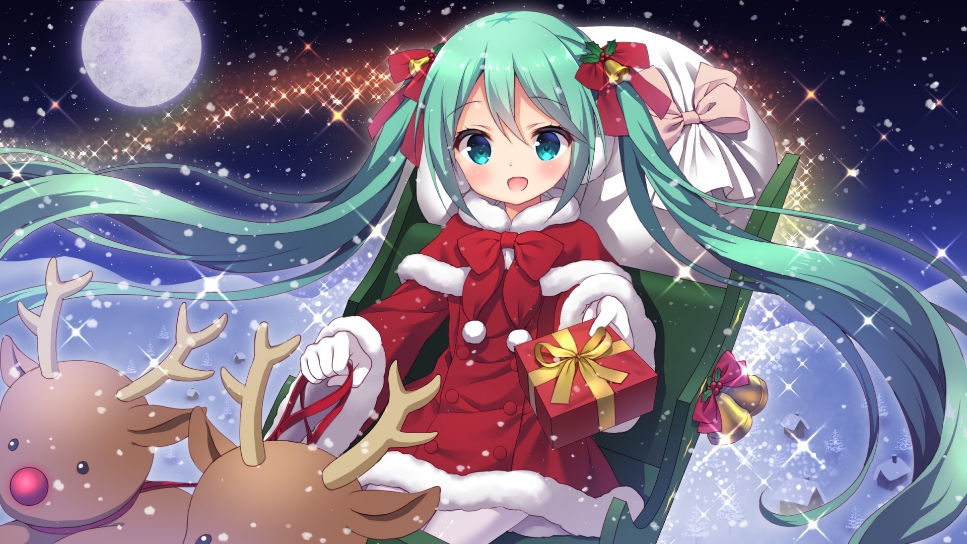 Hatsune Miku, Santa Costume, Gifts, Twintails, Cute, - Hatsune Miku Santa - HD Wallpaper 
