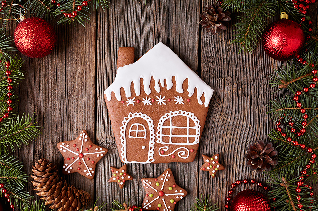 Christmas Ginger House Cookies - HD Wallpaper 
