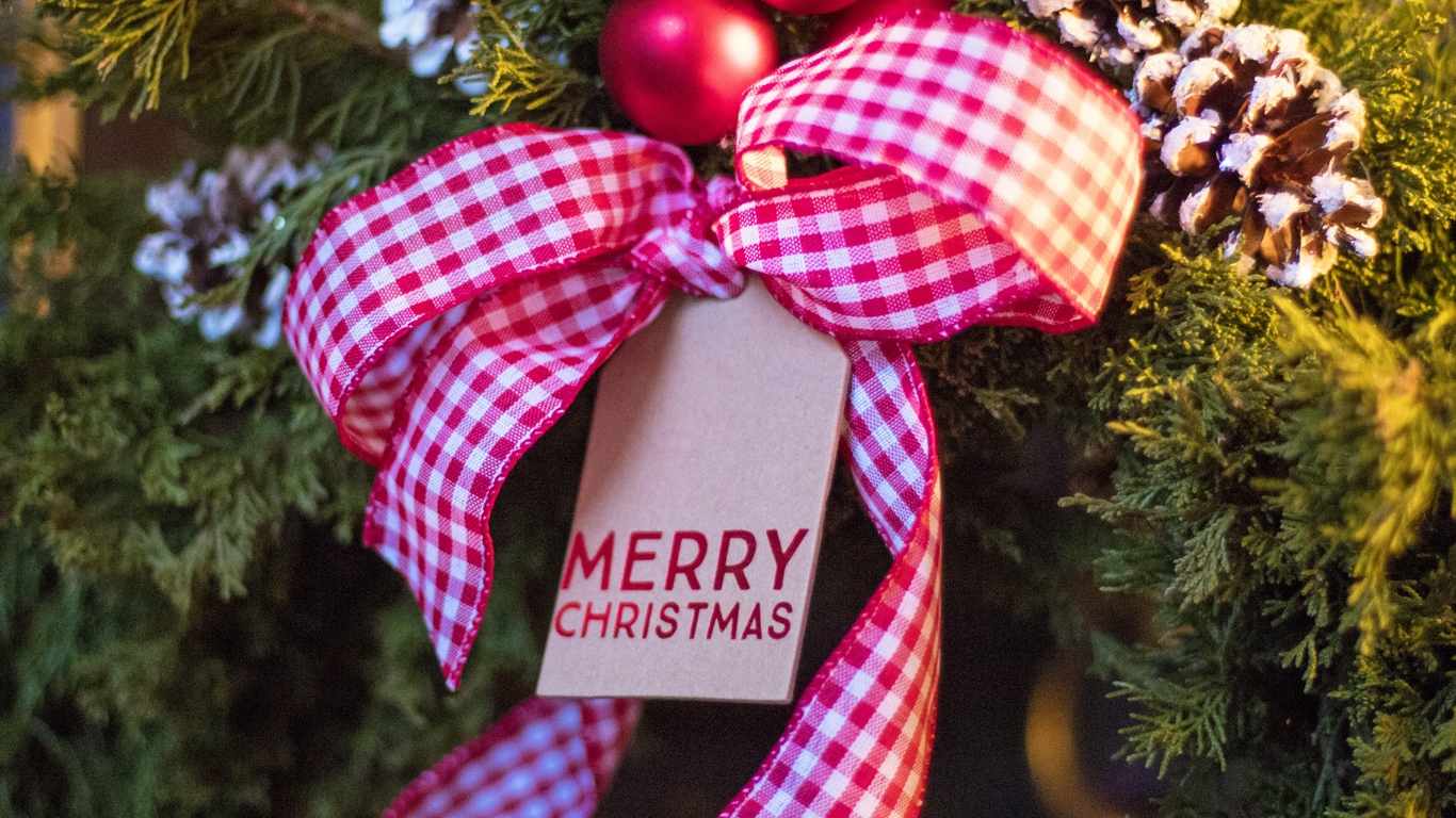 Wallpaper Christmas, Christmas Tree Toy, Bow, New Year - Католицьке Різдво - HD Wallpaper 