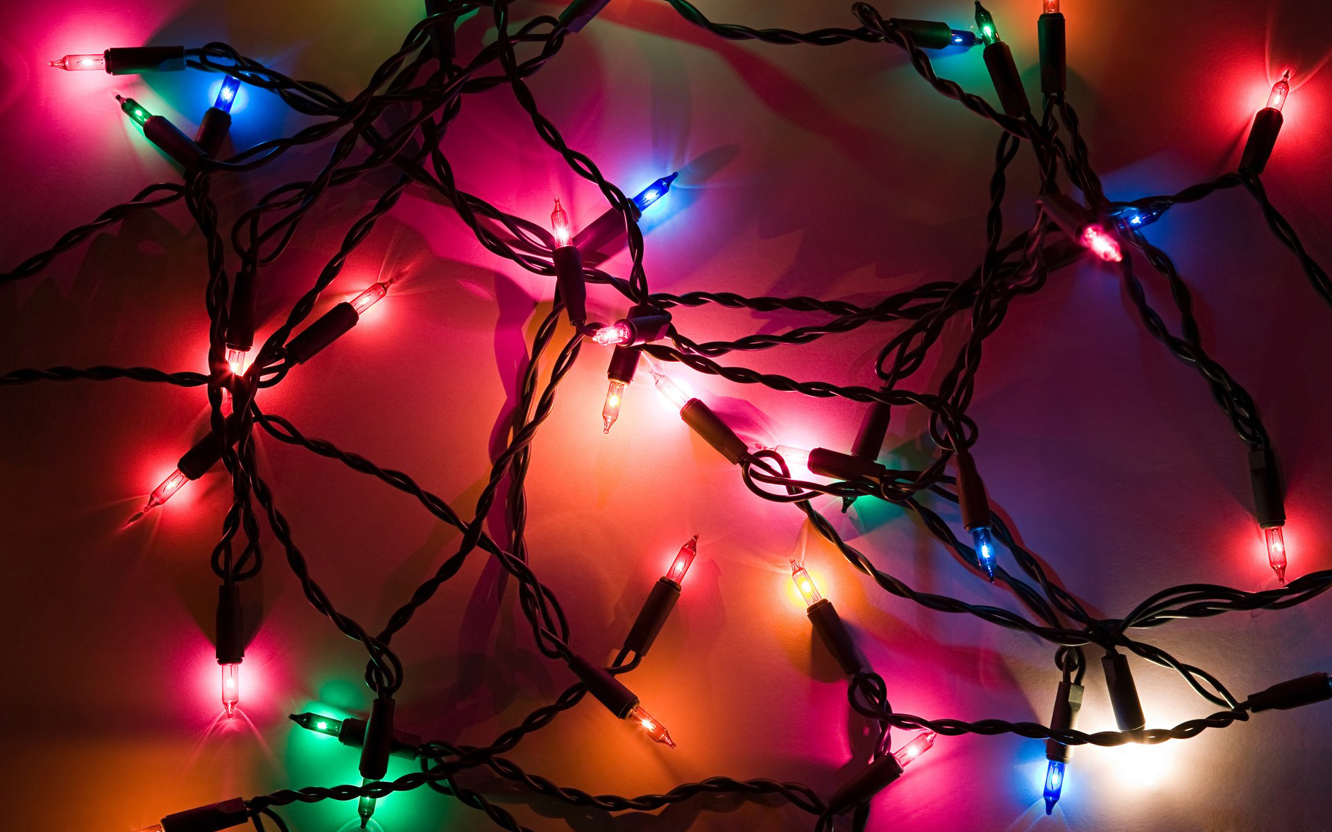 Christmas Lights Desktop Background - HD Wallpaper 